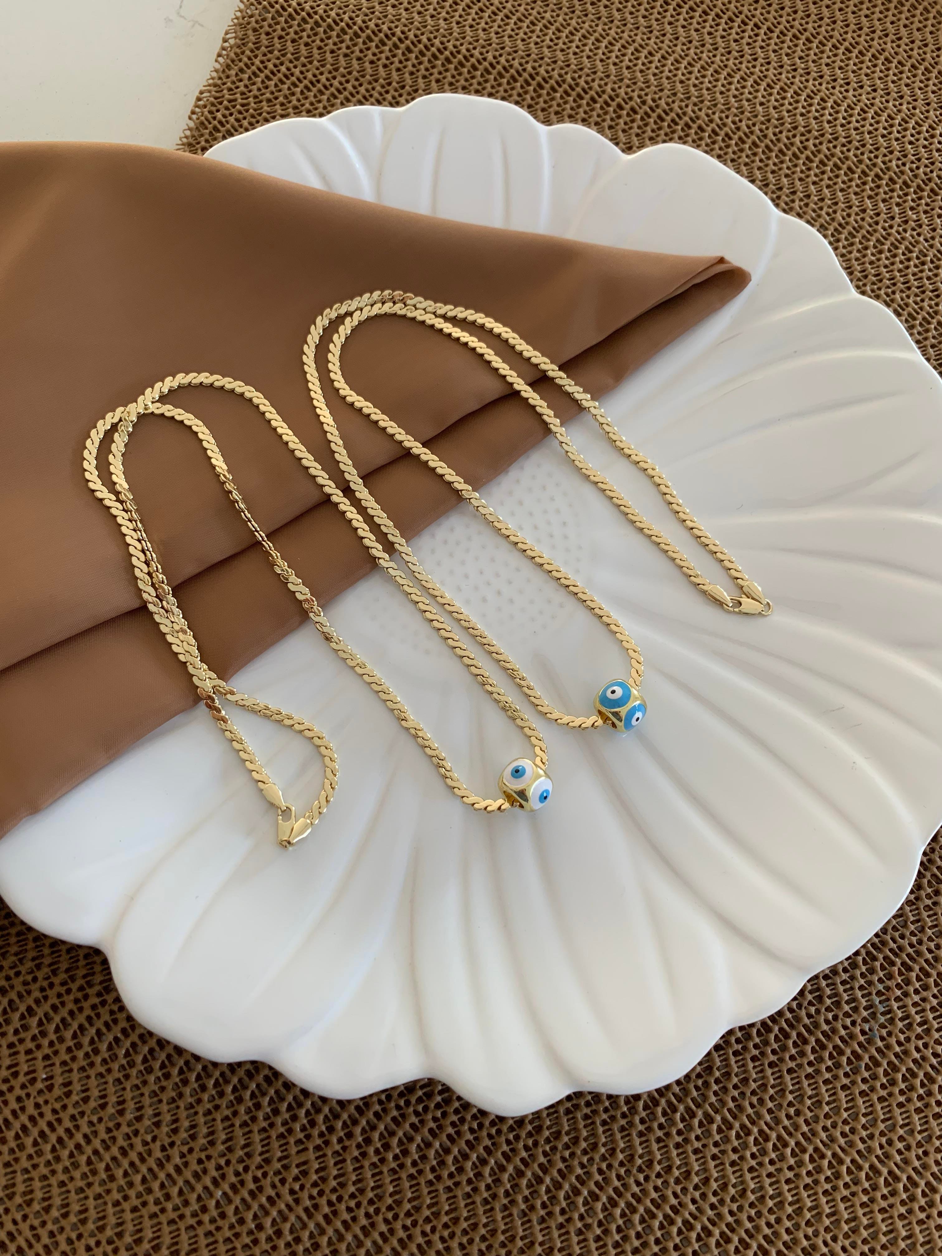 Vip Gold 60 Cm İnce S Zincirli Nazar Kolye