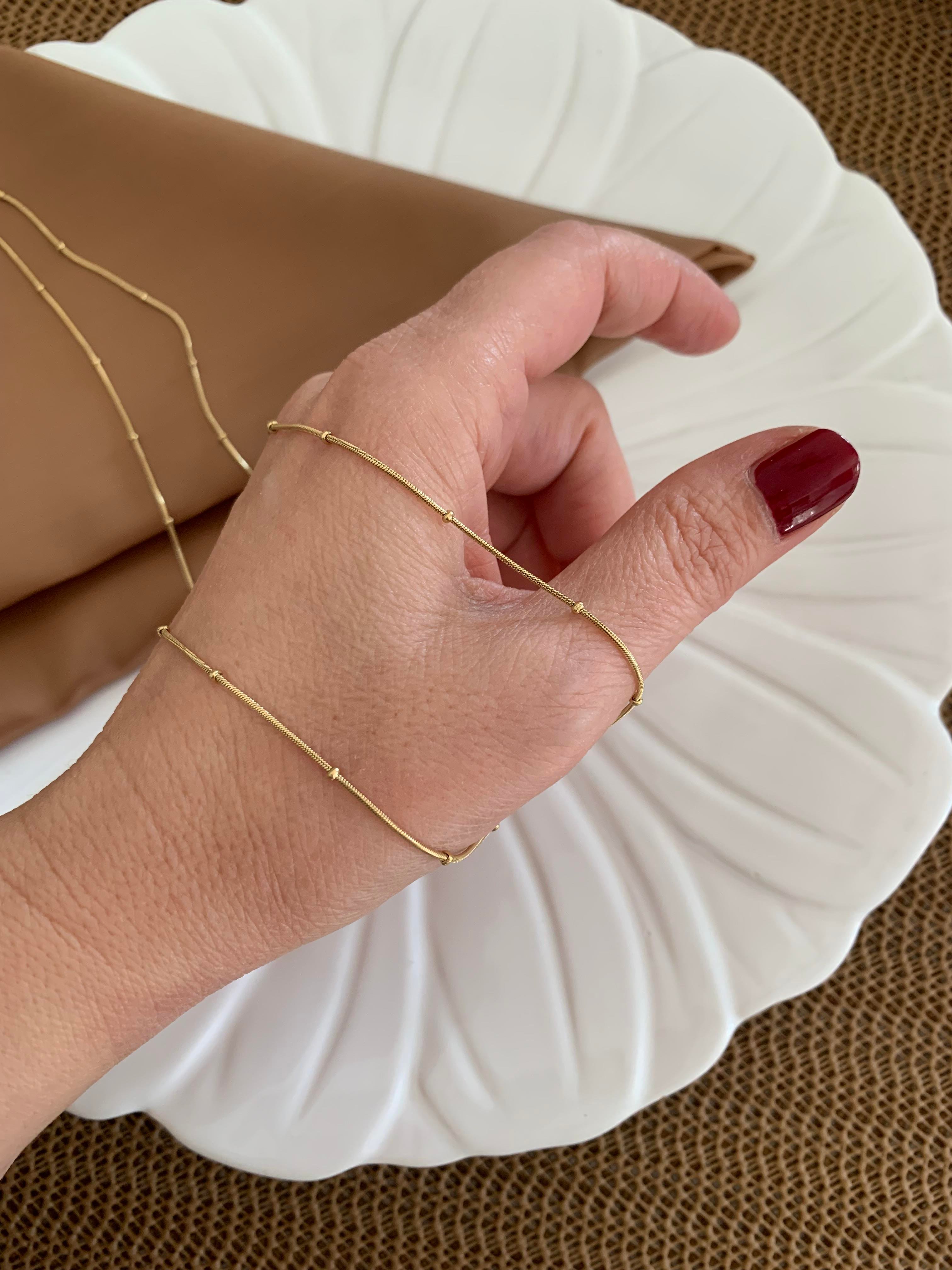 Vip Gold 60 Cm İnce Topçuk Sıralı Kolye