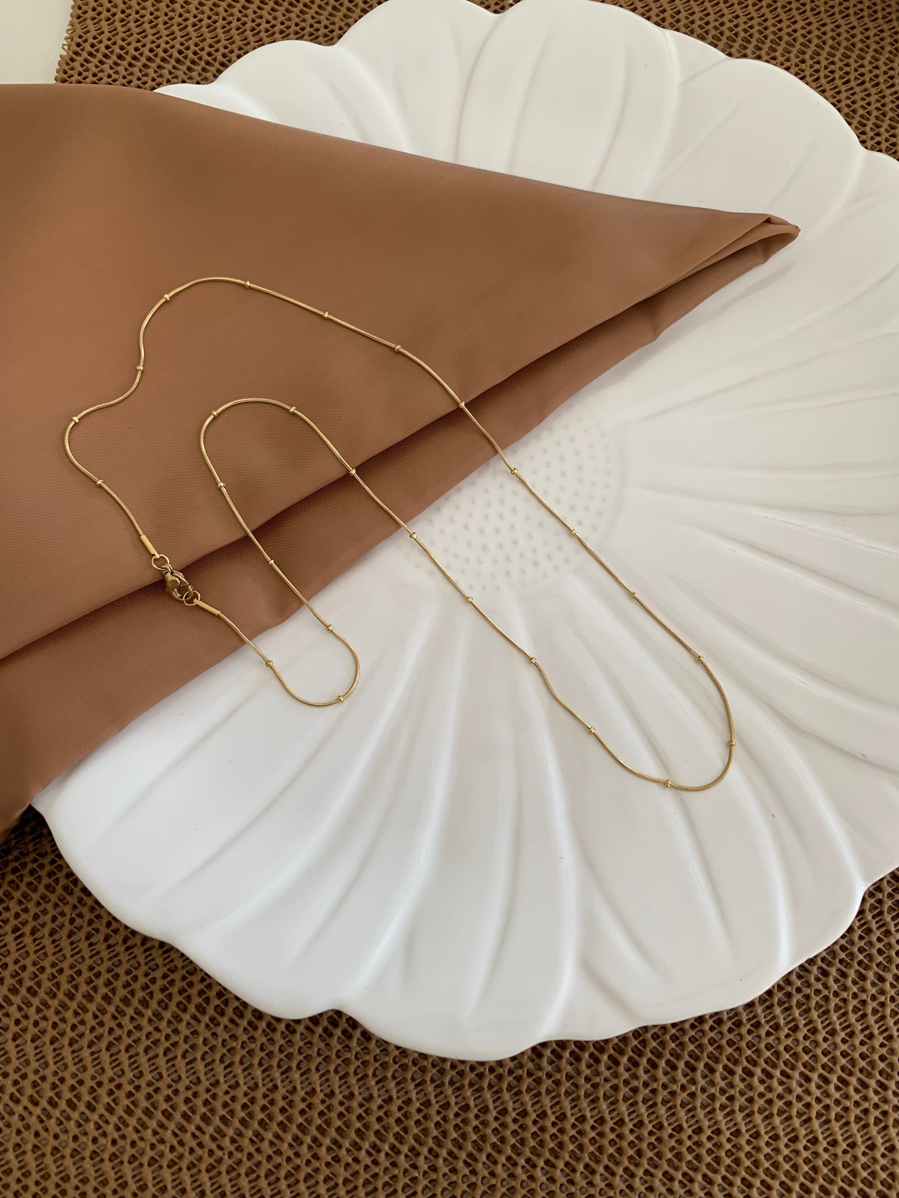 Vip Gold 60 Cm İnce Topçuk Sıralı Kolye