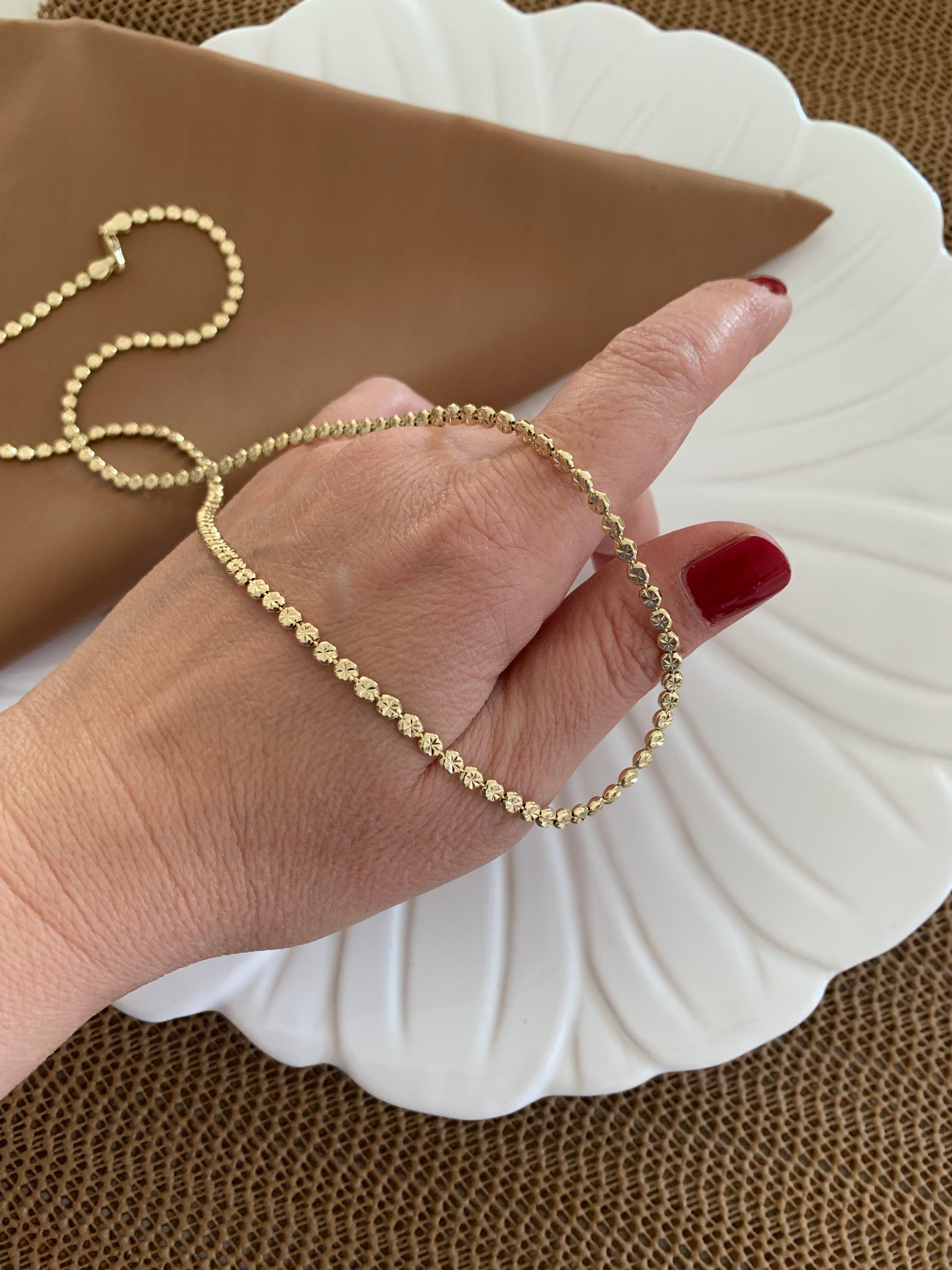 Vip Gold 60 Cm Pırıltı İşlemeli Ezme Zincirli Kolye