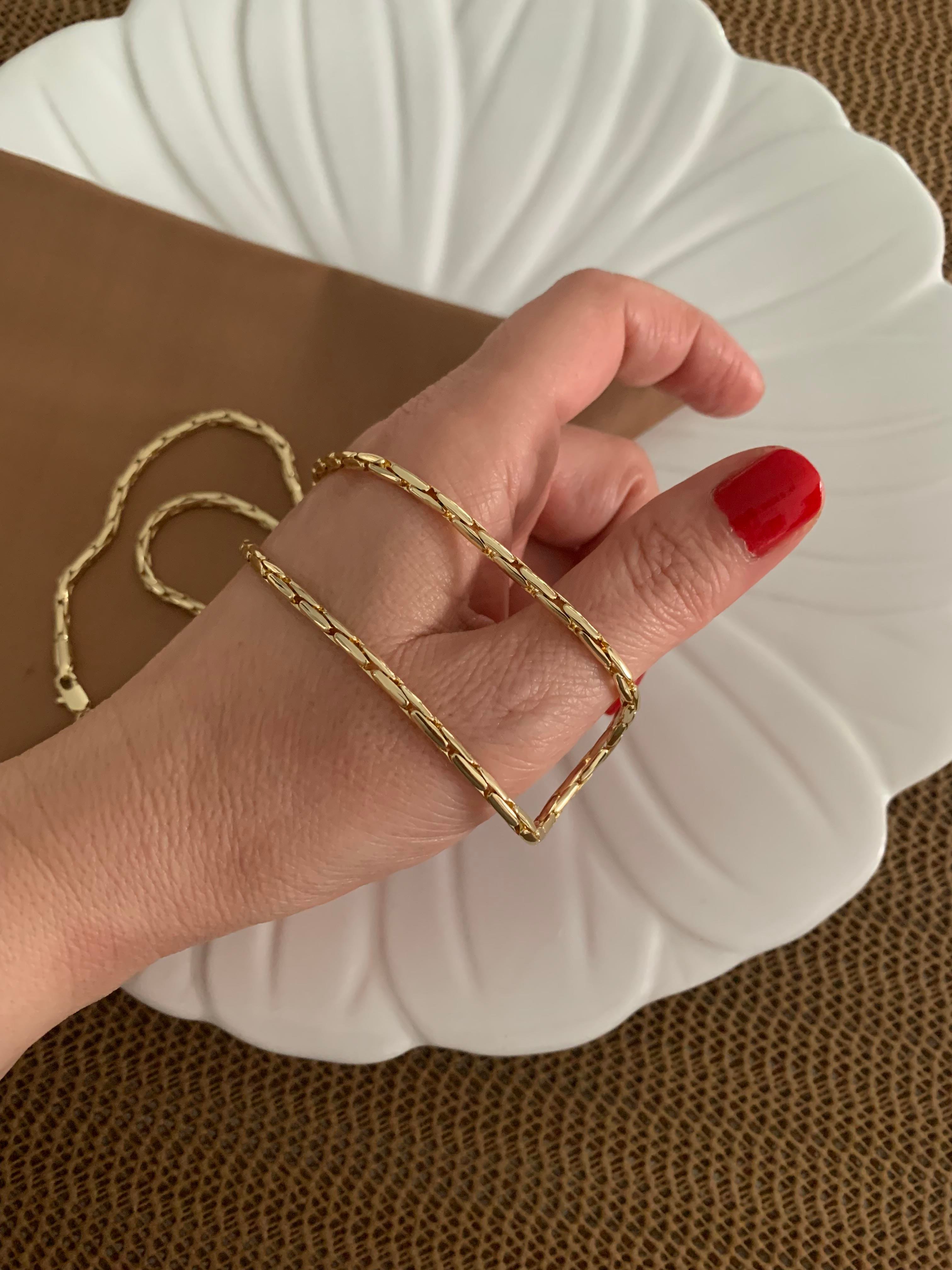 Vip Gold 60 Cm Pırıltılı Boru Çubuk Sıralı Kolye