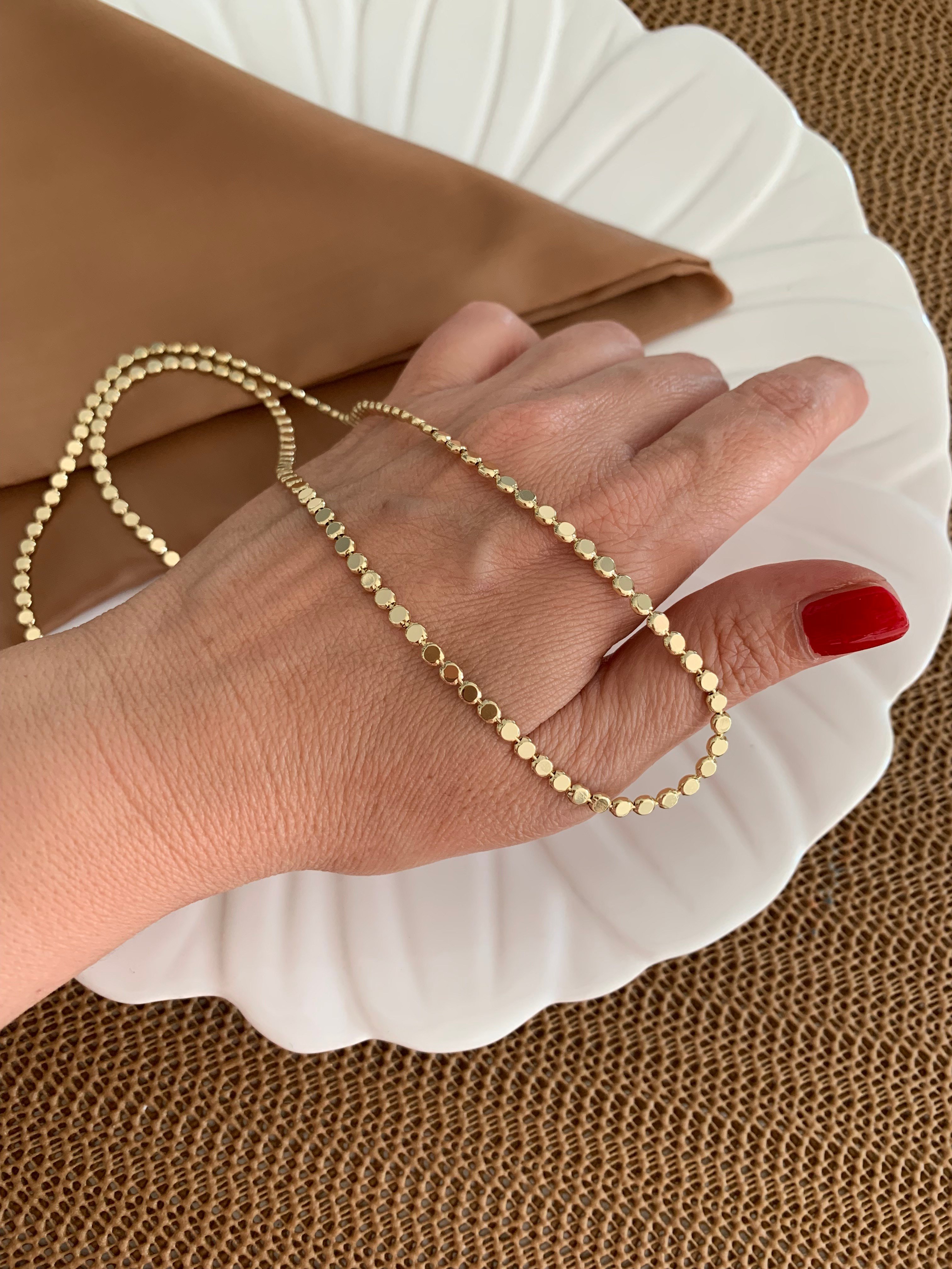 Vip Gold 60 Cm Pırıltılı Ezme Kolye