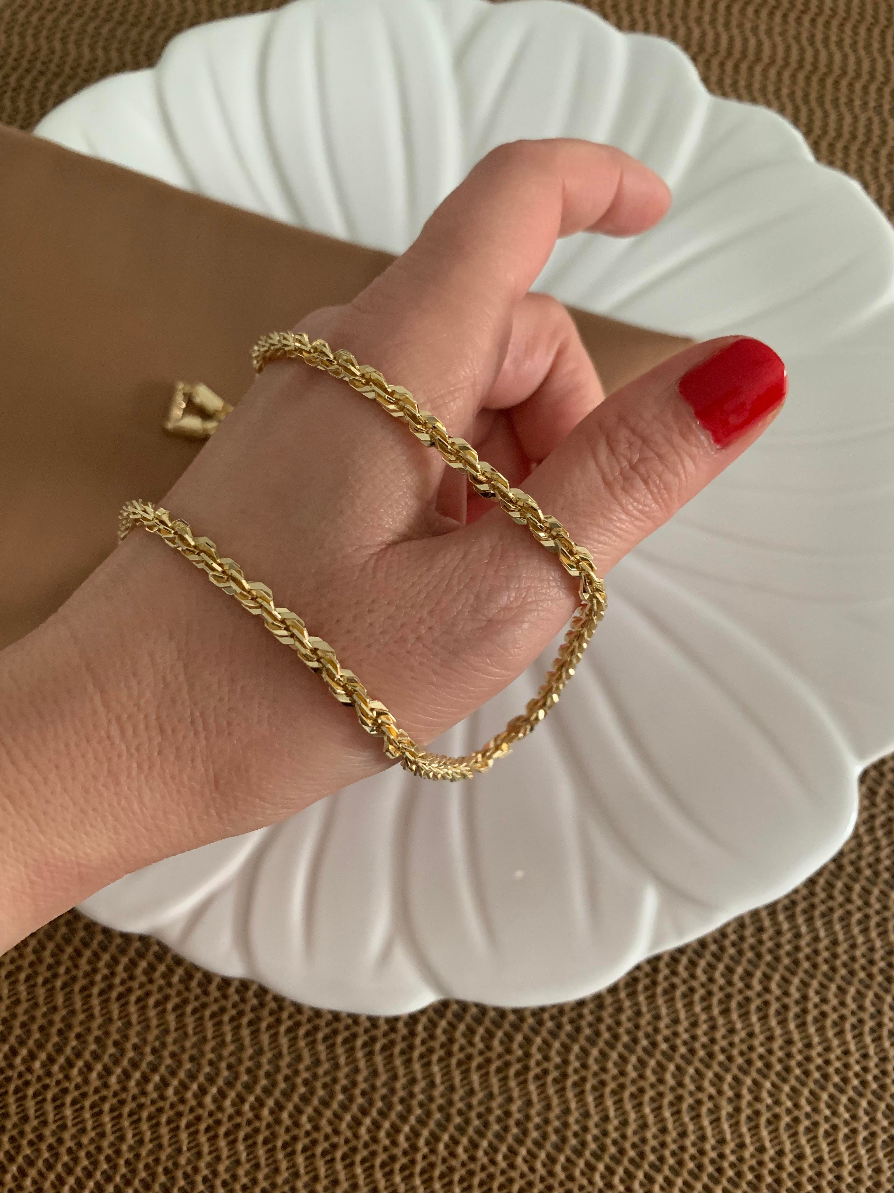Vip Gold 60 Cm Pırıltılı S Burgu Zincir Kolye