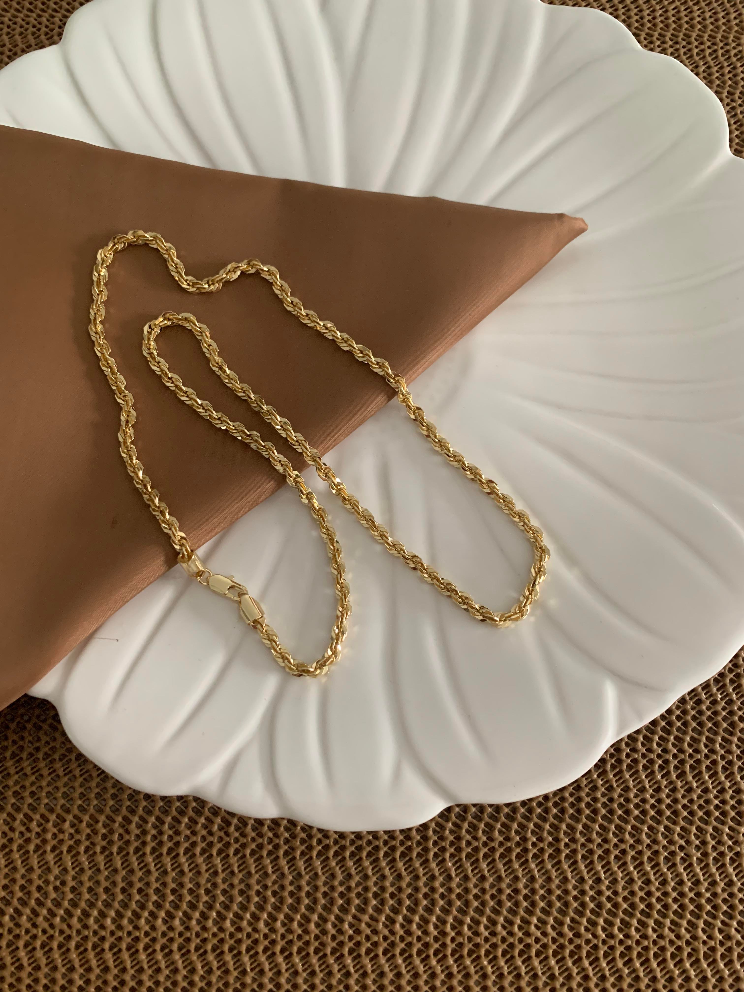 Vip Gold 60 Cm Pırıltılı S Burgu Zincir Kolye