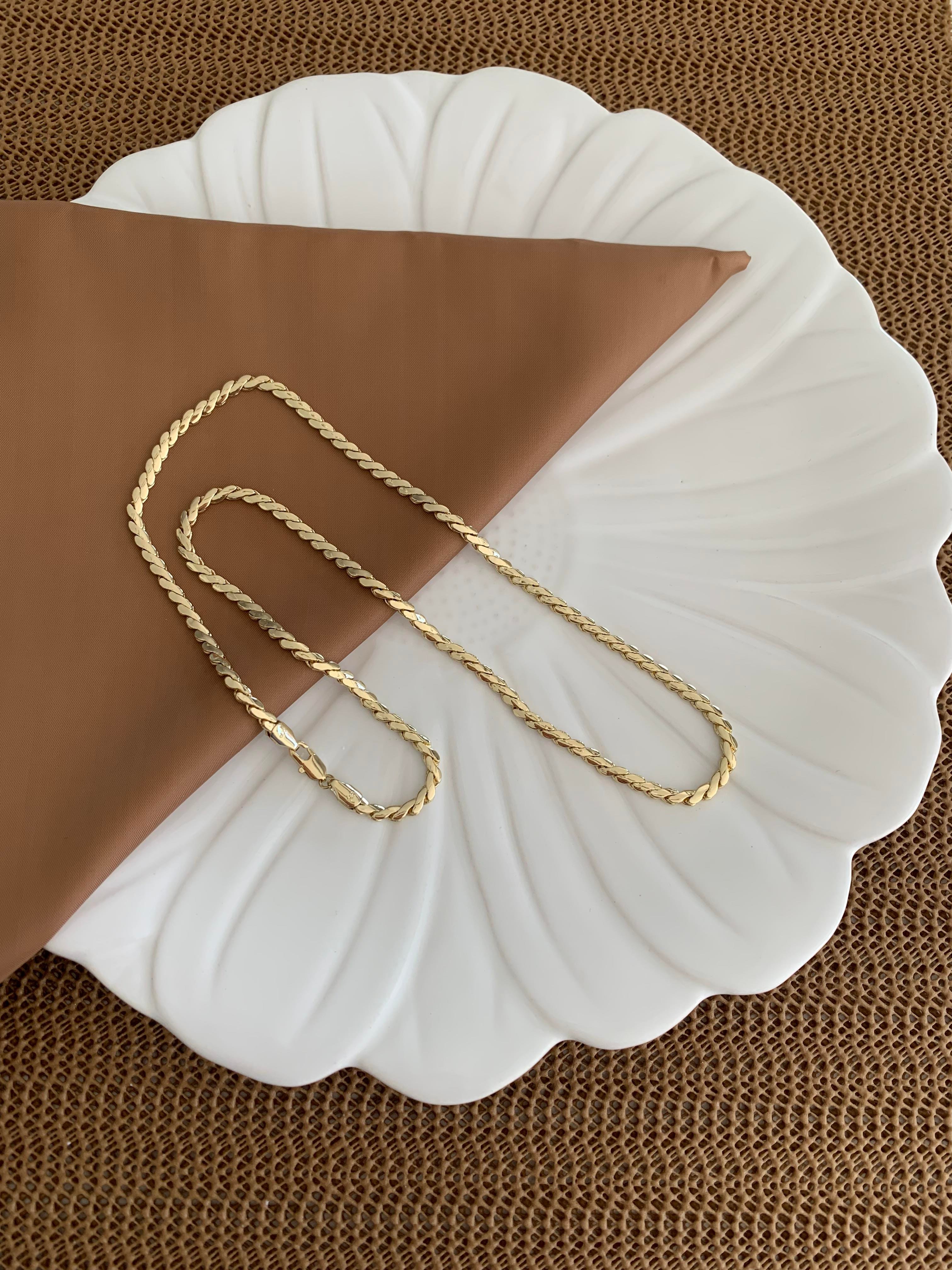 Vip Gold 60 Cm Pırıltılı S Sıralı Zincir Kolye