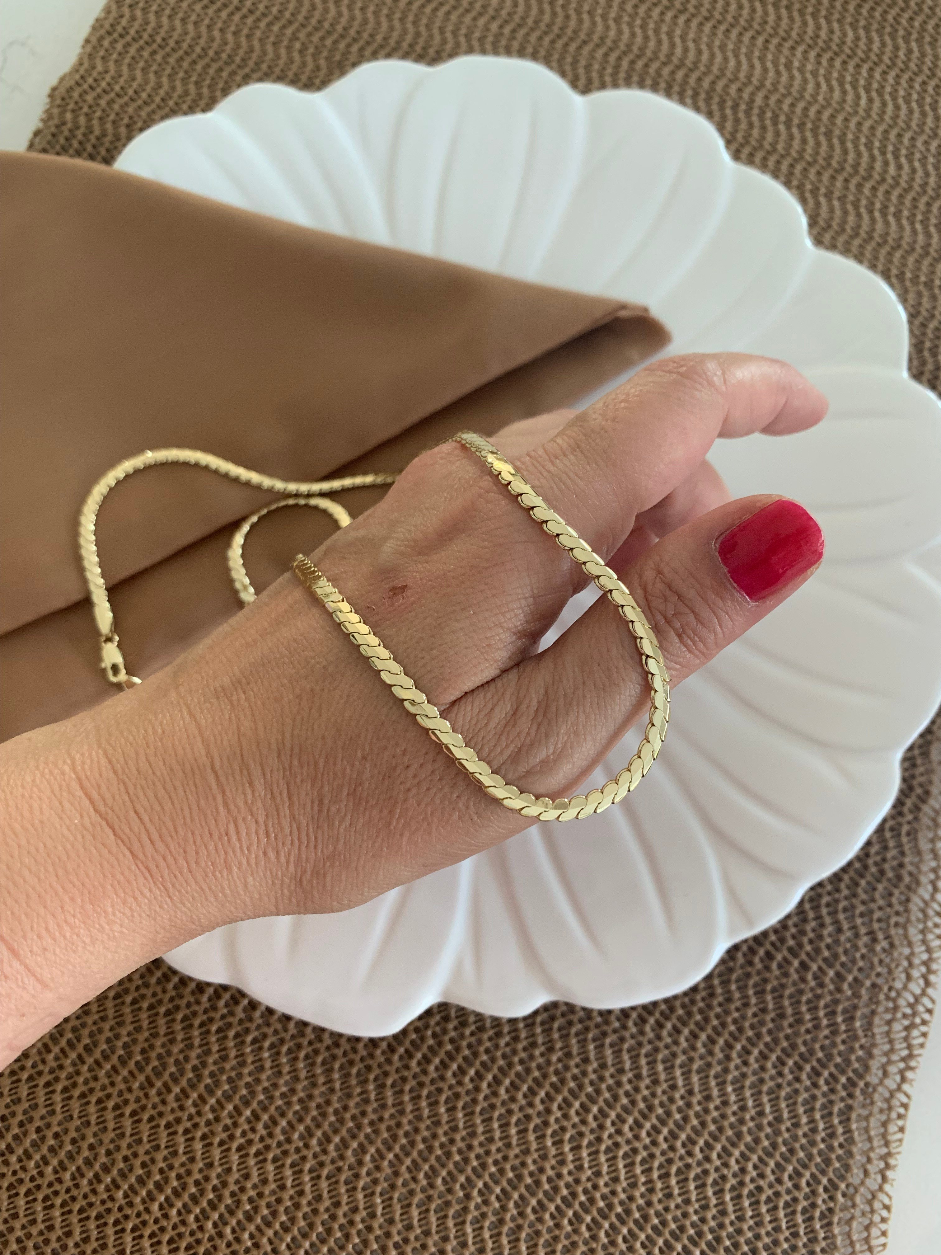 Vip Gold 60 Cm  Pırıltılı S Zincirli Kolye