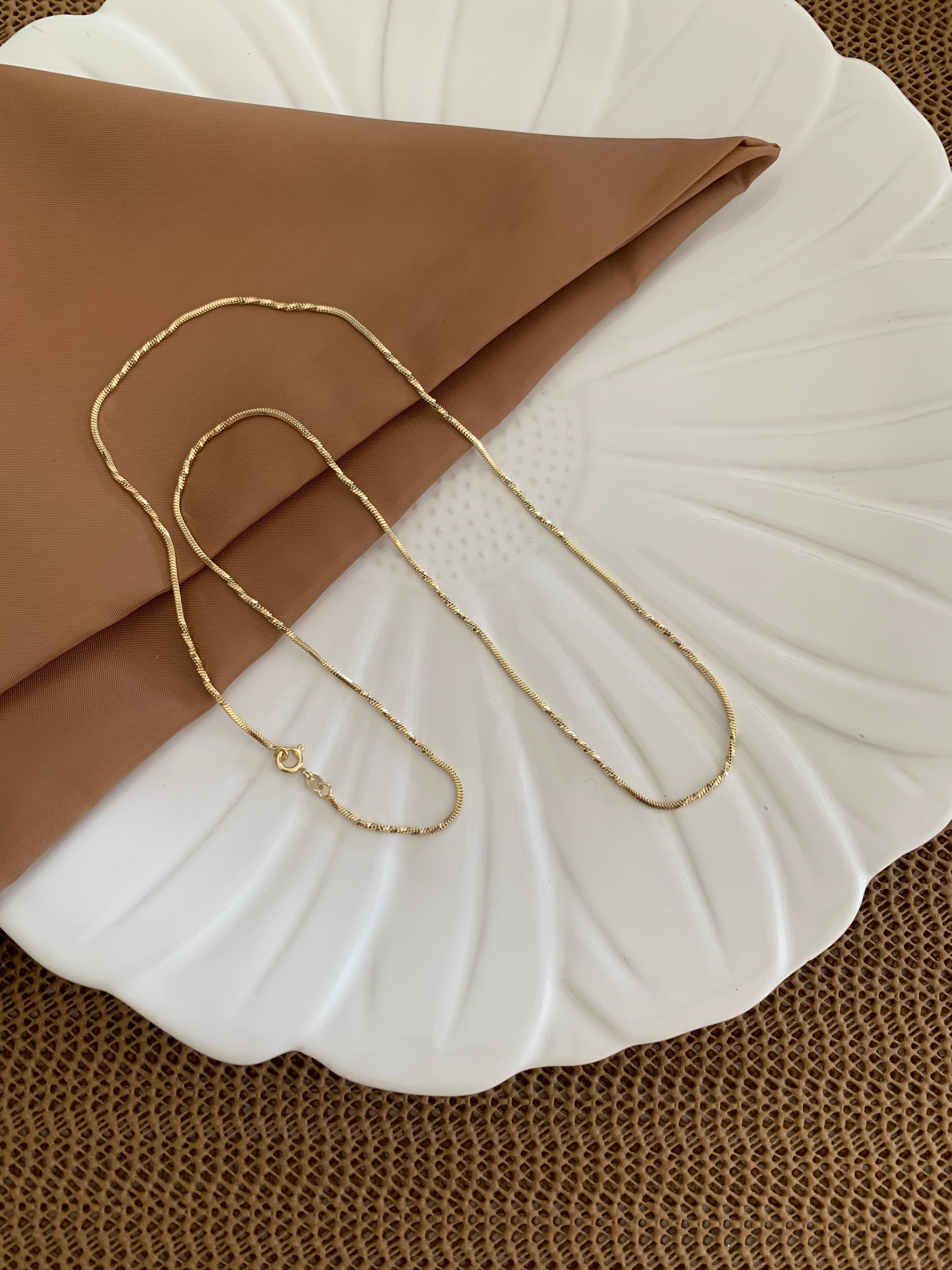 Vip Gold 60 Cm Pırıltılı Seyrek Zincir Kolye