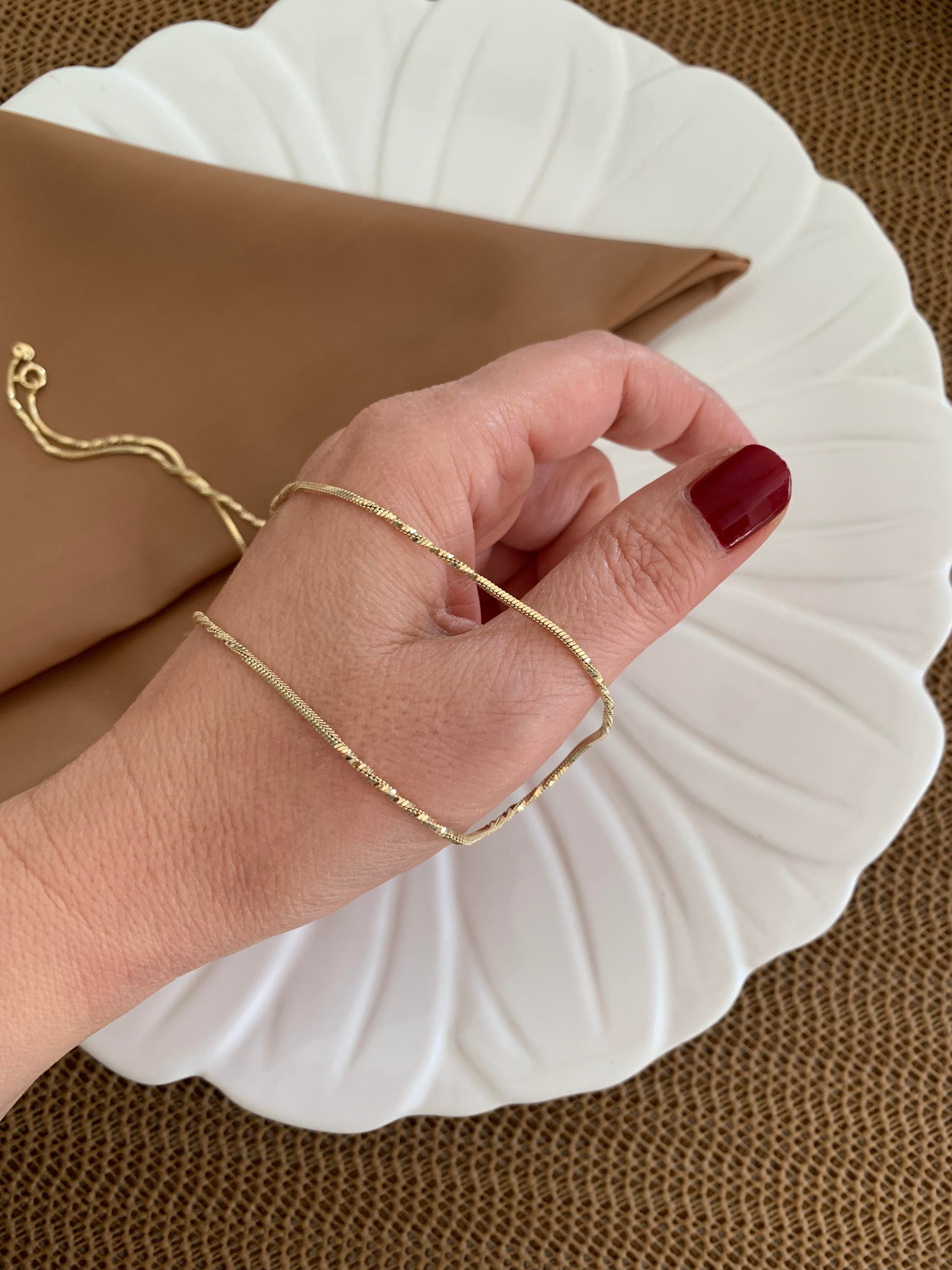 Vip Gold 60 Cm Pırıltılı Seyrek Zincir Kolye