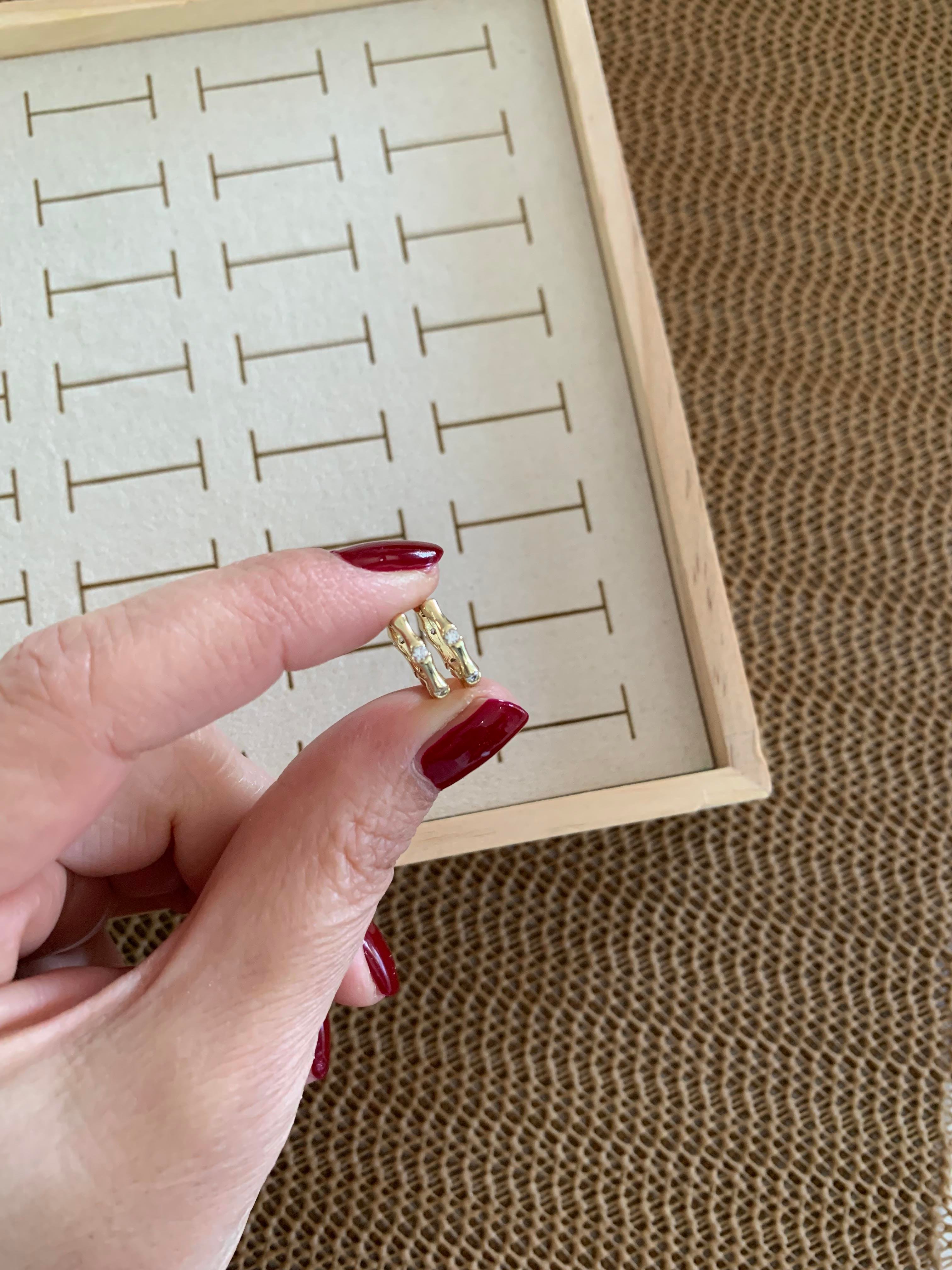 Vip Gold Gömme Tek Taş Sıralı  Mini Halka Küpe
