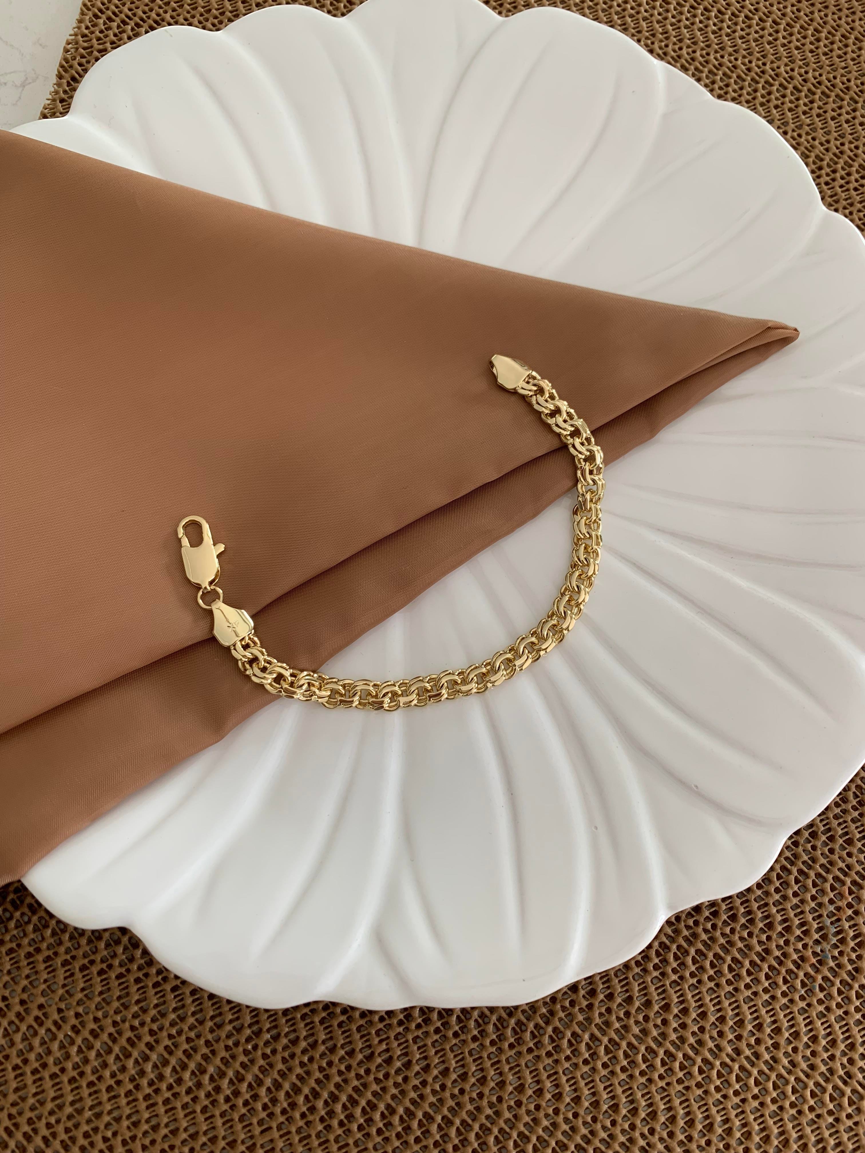 Vip Gold İç İçe Geçme Zincir Bileklik