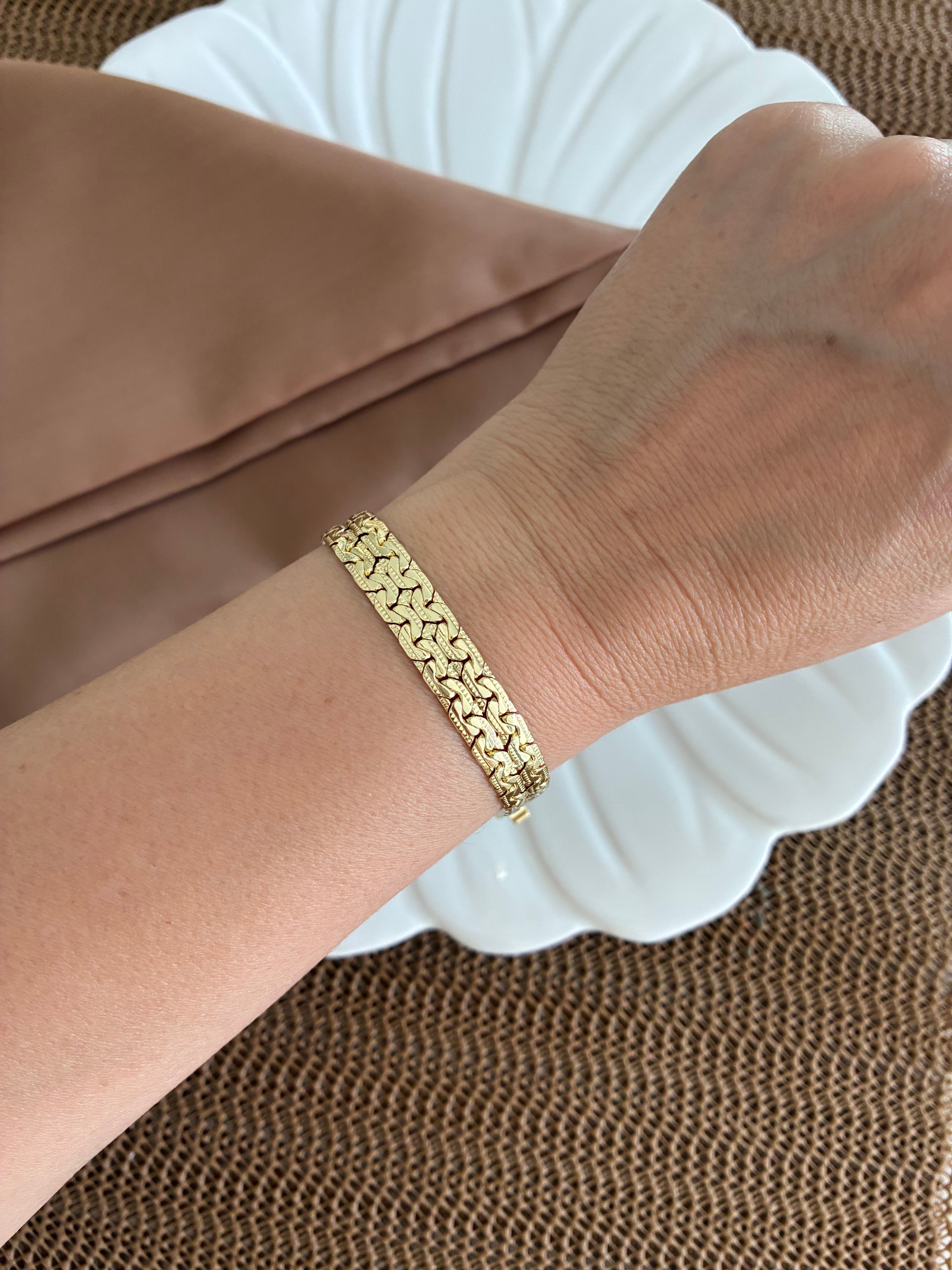 Vip Gold İki Sıra İç İçe Geçme S Bileklik