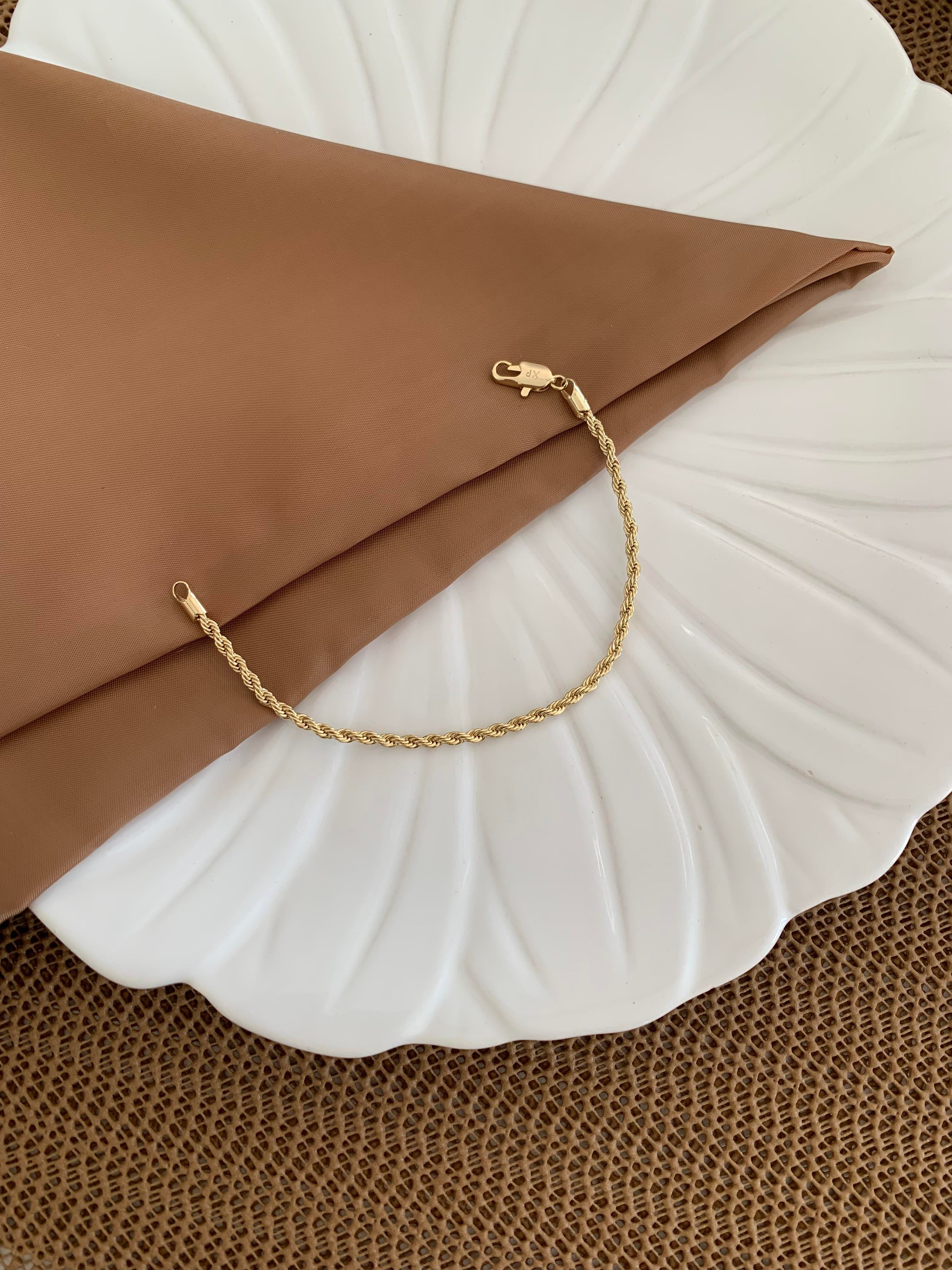 Vip Gold İnce Burgu Zincir Bileklik