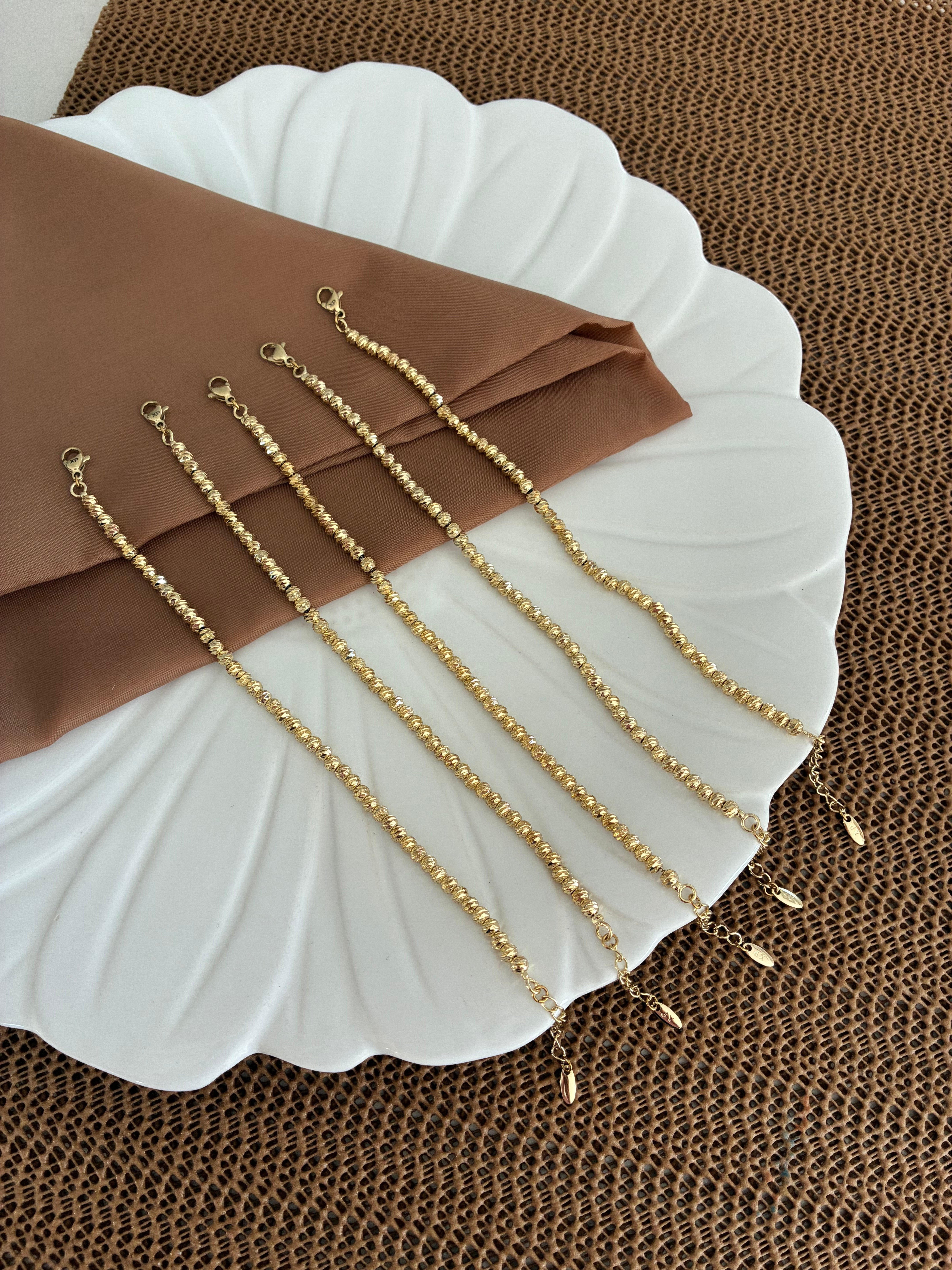Vip Gold İnce Pırıltılı Dorika Bileklik