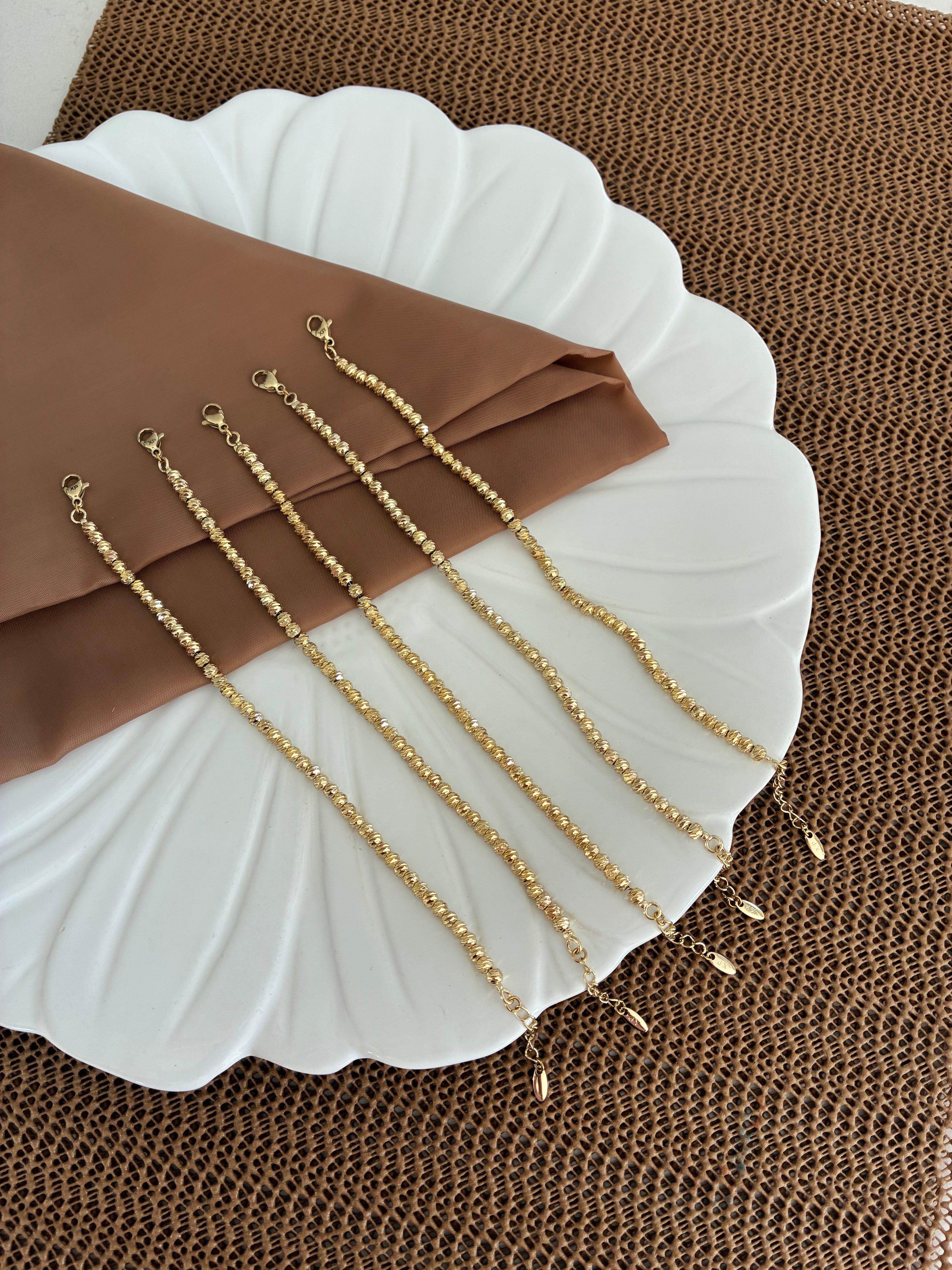 Vip Gold İnce Pırıltılı Dorika Bileklik