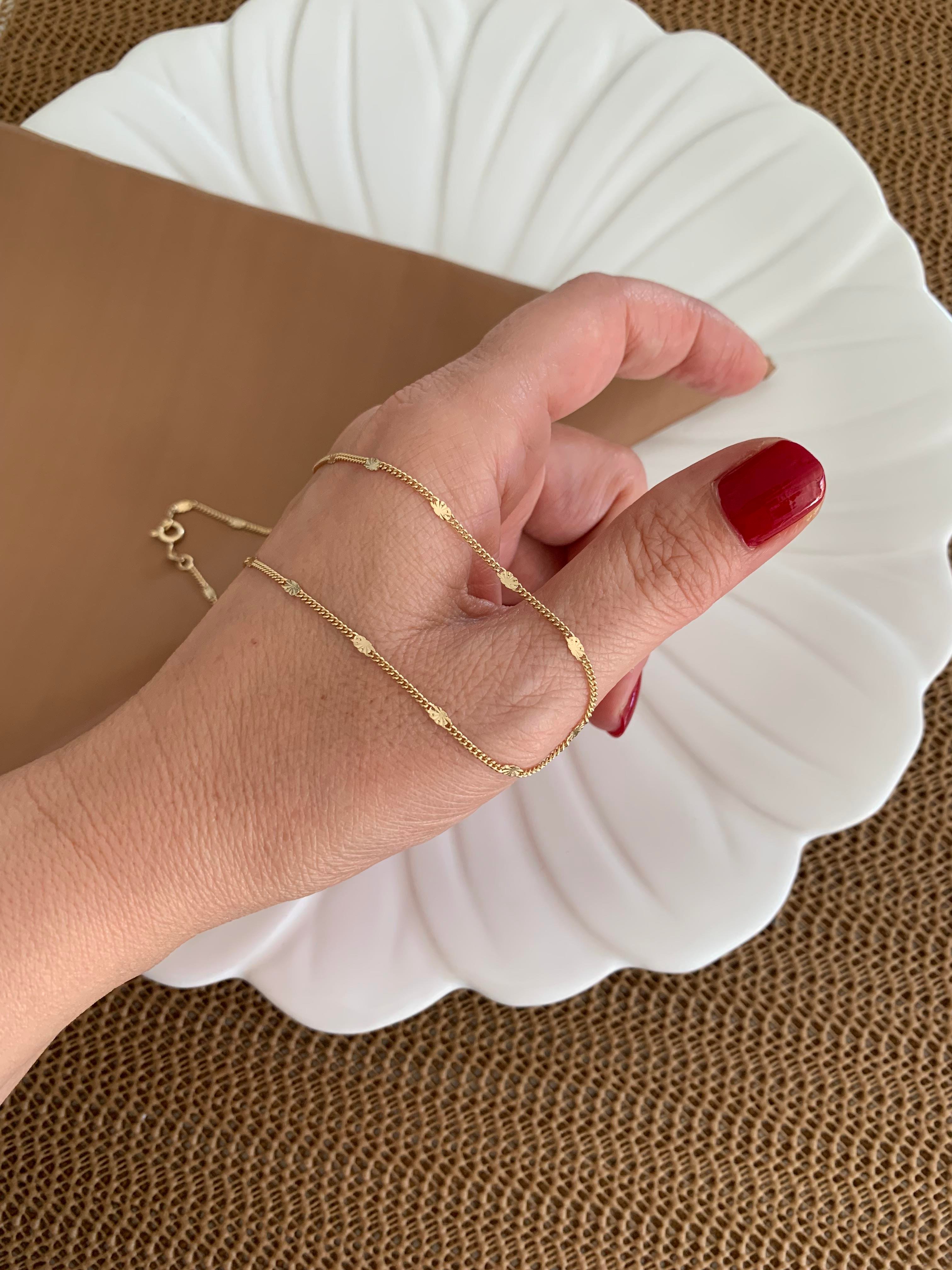 Vip Gold İnce Zincir Pırıltılı Ezme Kolye