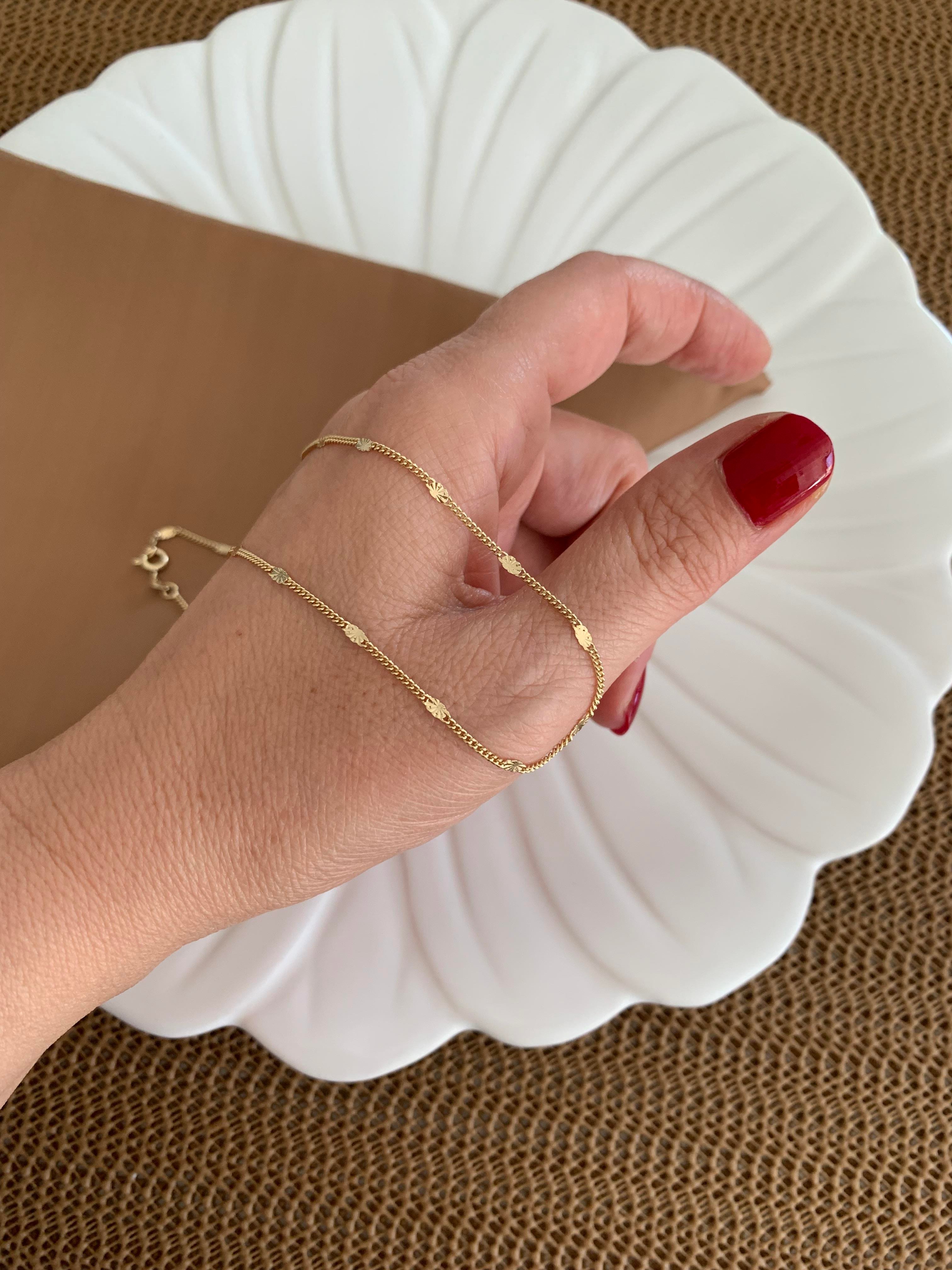 Vip Gold İnce Zincir Pırıltılı Ezme Kolye