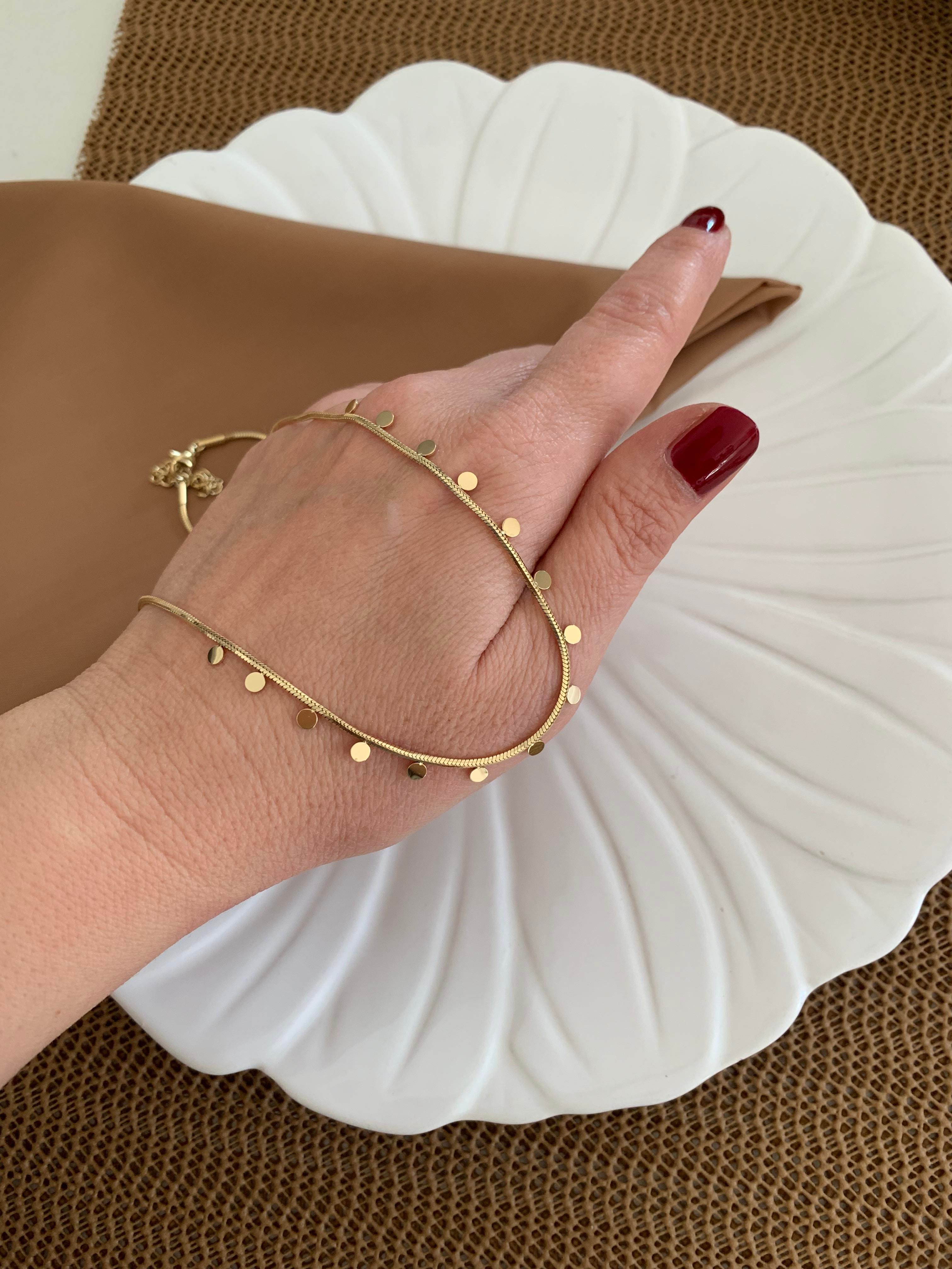Vip Gold İtalyan Zincir Pul Sıralı Kolye