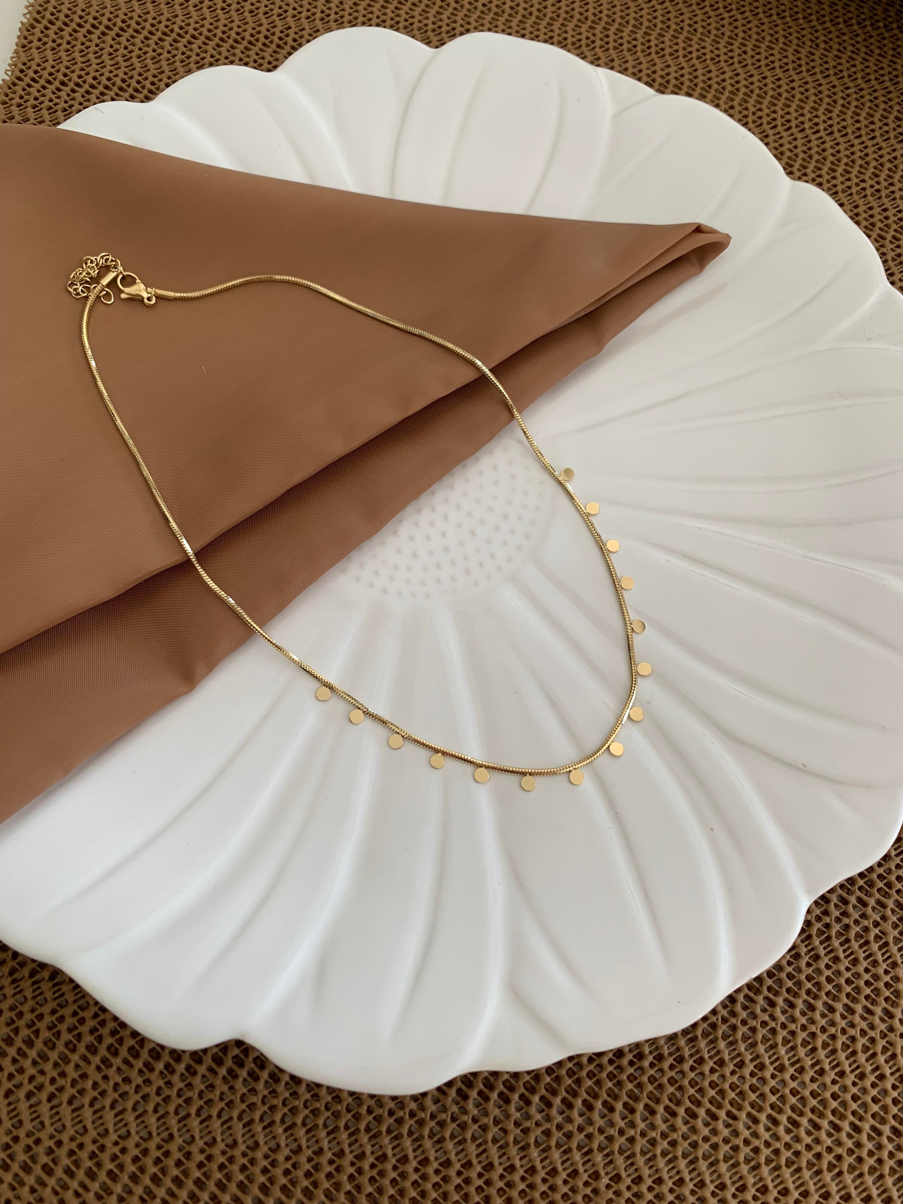 Vip Gold İtalyan Zincir Pul Sıralı Kolye
