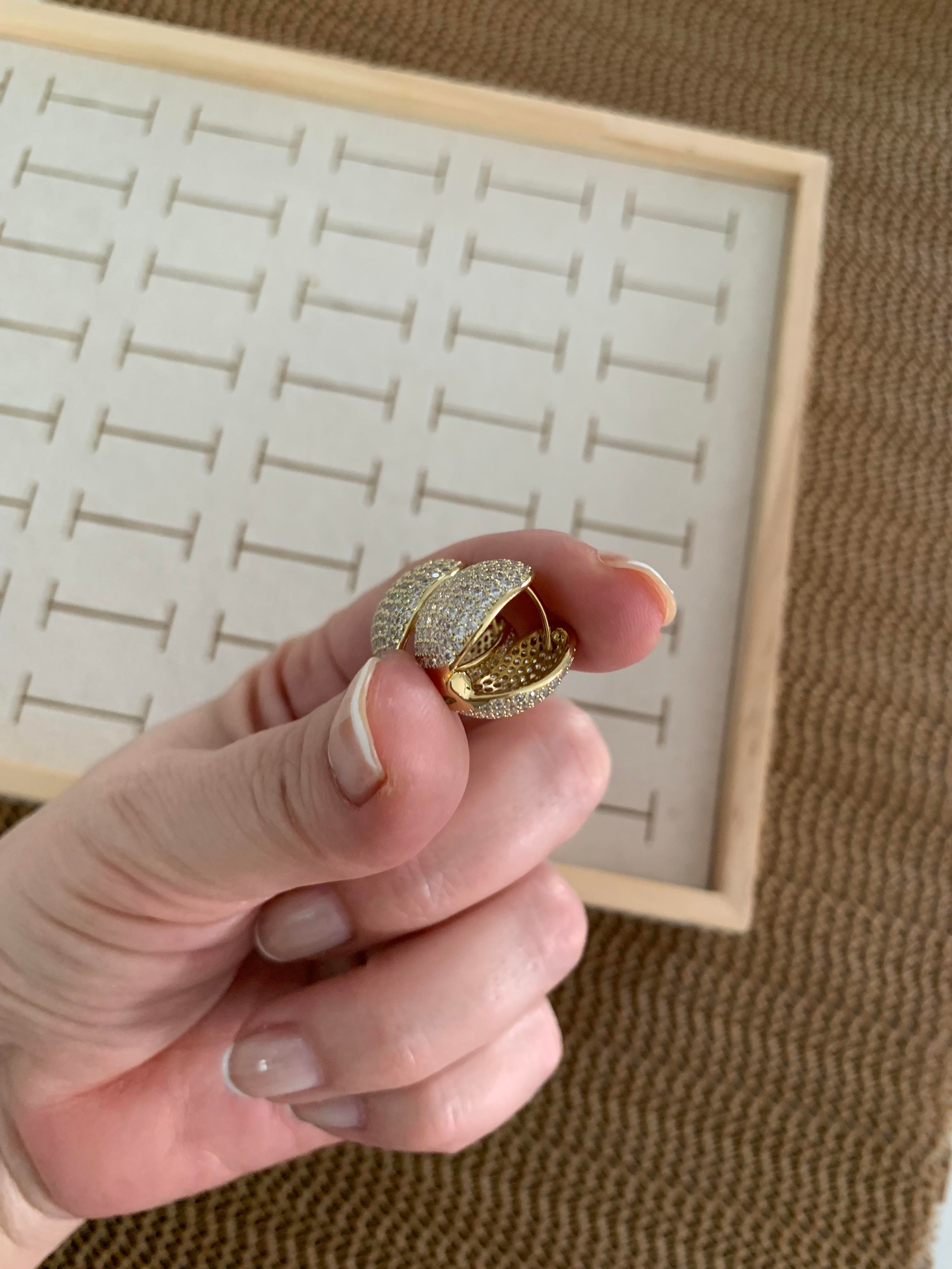 Vip Gold Komple Zirkon Taşlı Daire Küpe