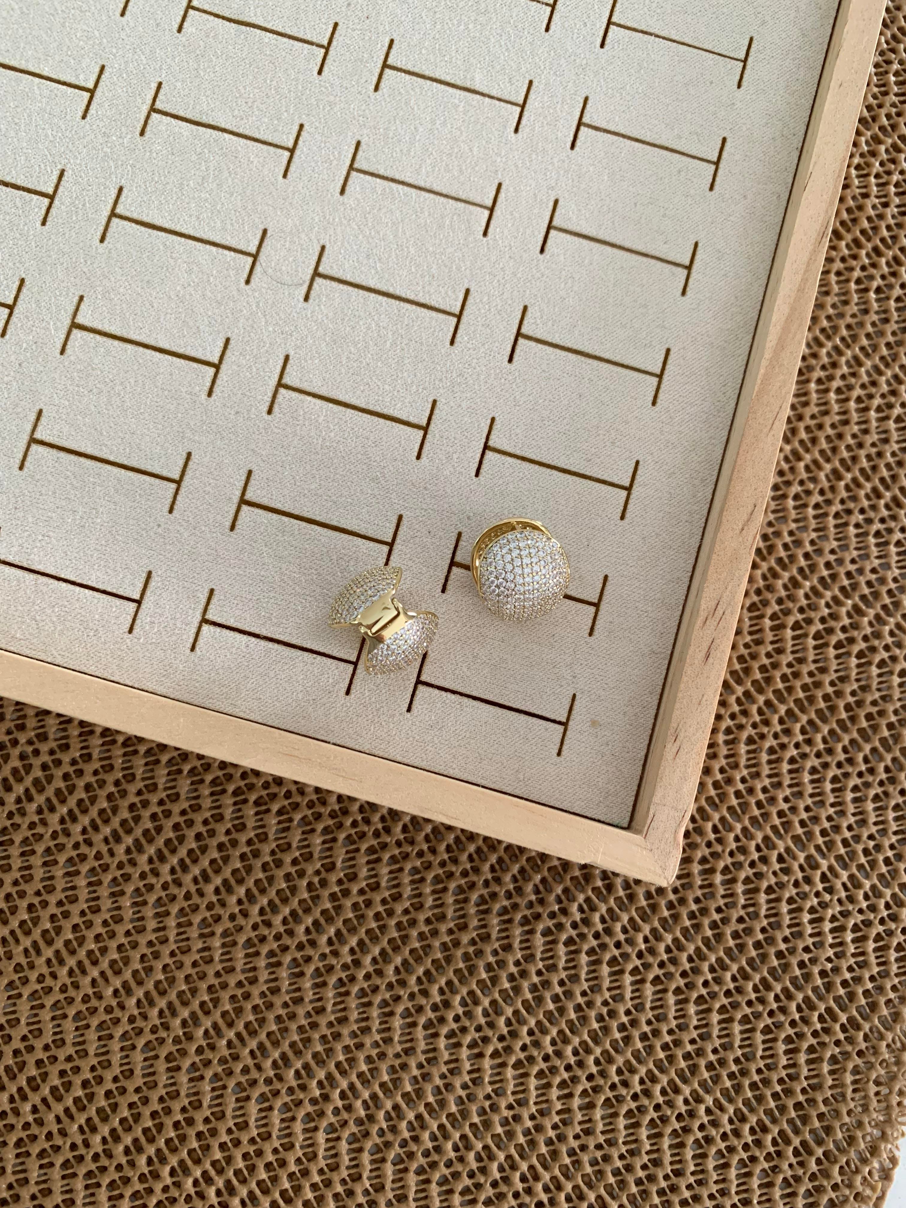 Vip Gold Komple Zirkon Taşlı Daire Küpe