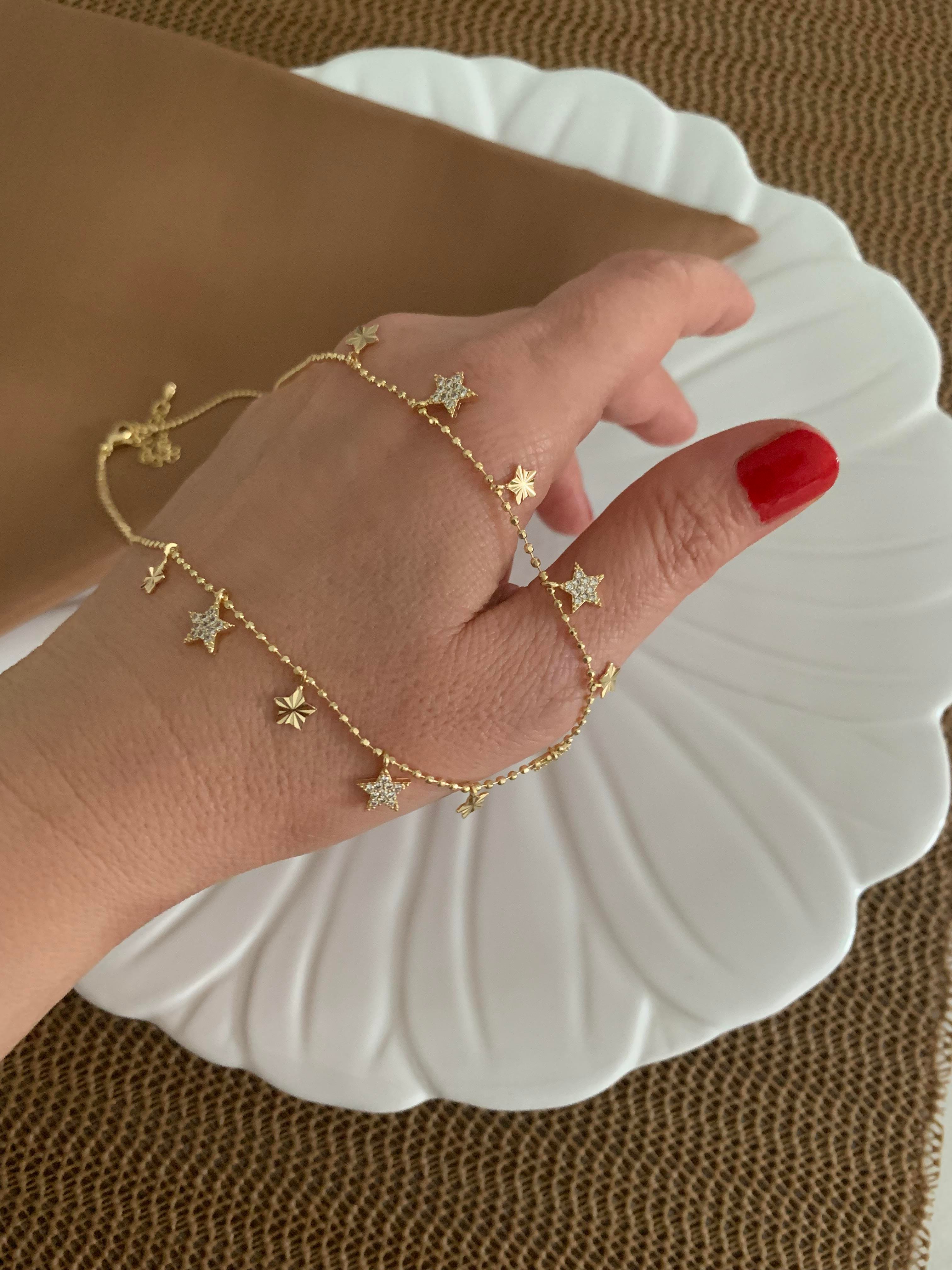 Vip Gold Mini Dorika Zincir Zirkon Taşlı Yıldız Kolye