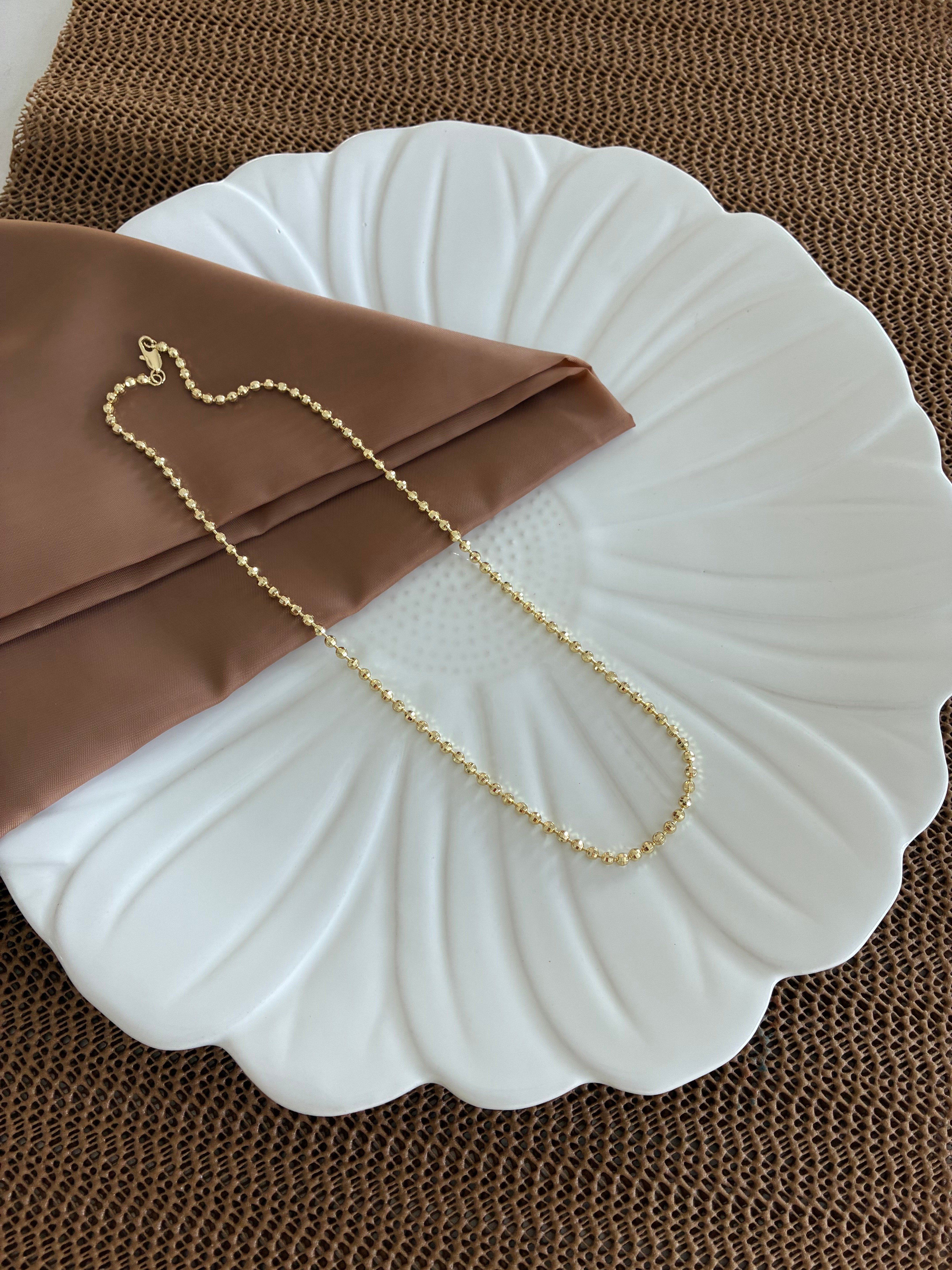 Vip Gold Mini Topçuk Zincirli Kolye