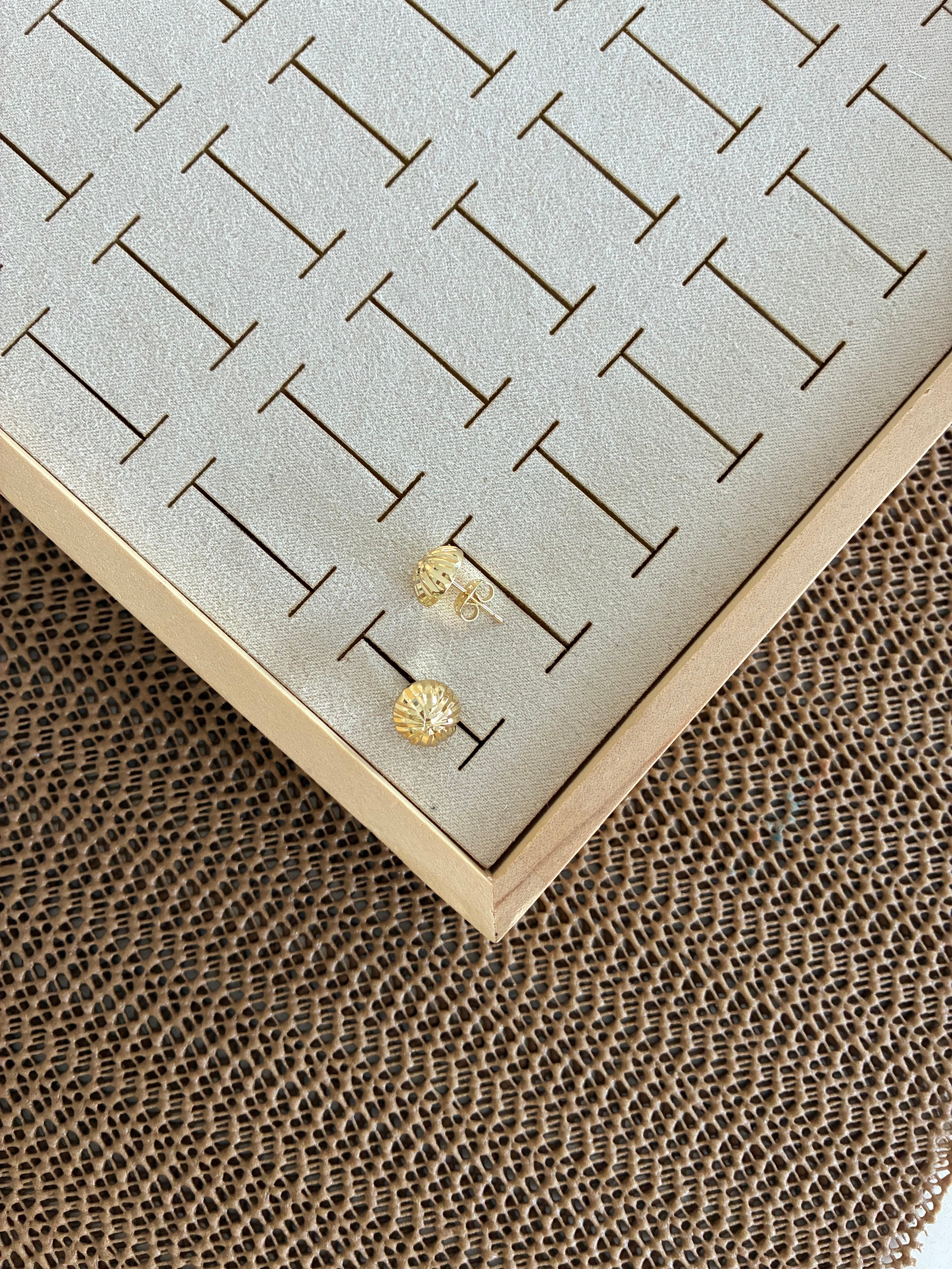 Vip Gold Pırıltı Çizgili Daire Küpe