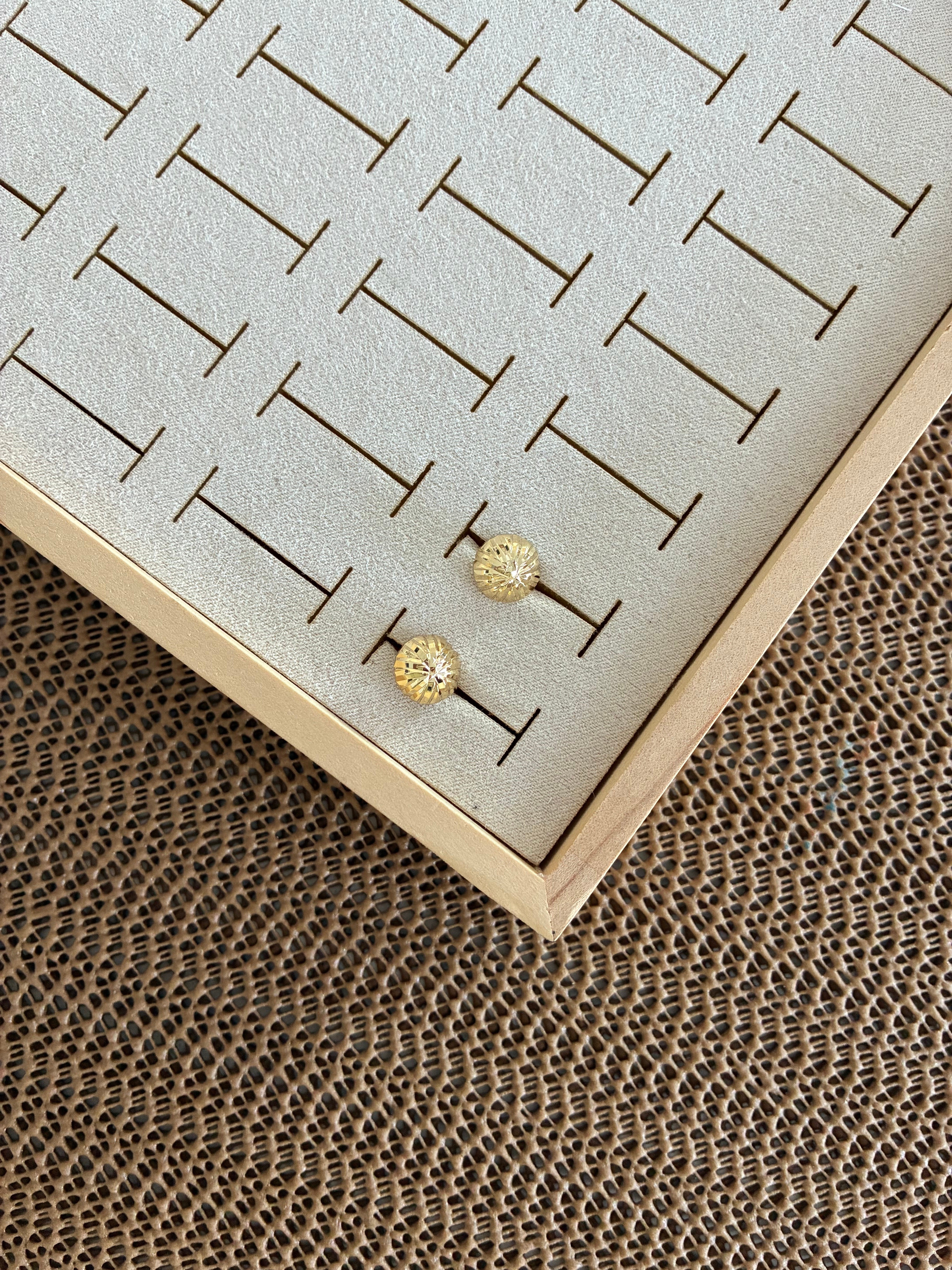 Vip Gold Pırıltı Çizgili Daire Küpe