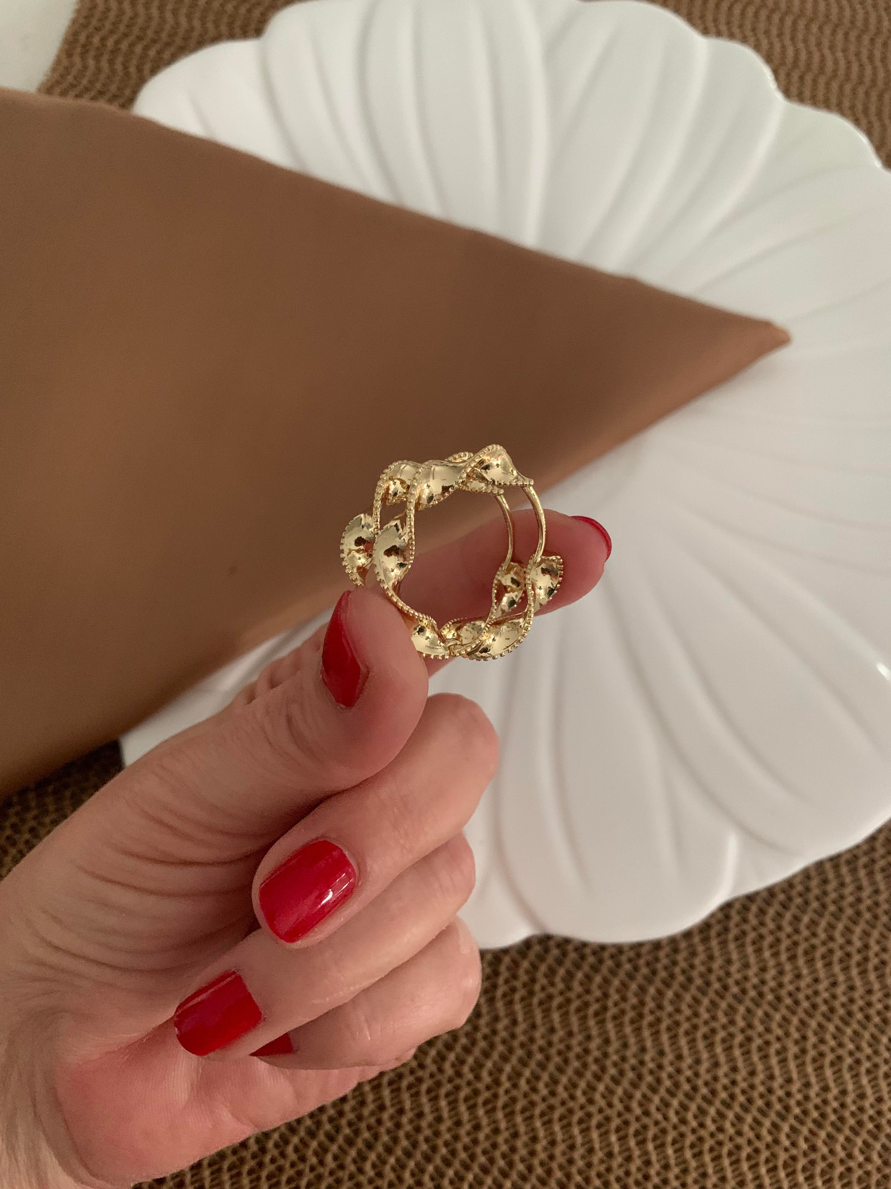 Vip Gold Pırıltılı Burgu Halka Küpe