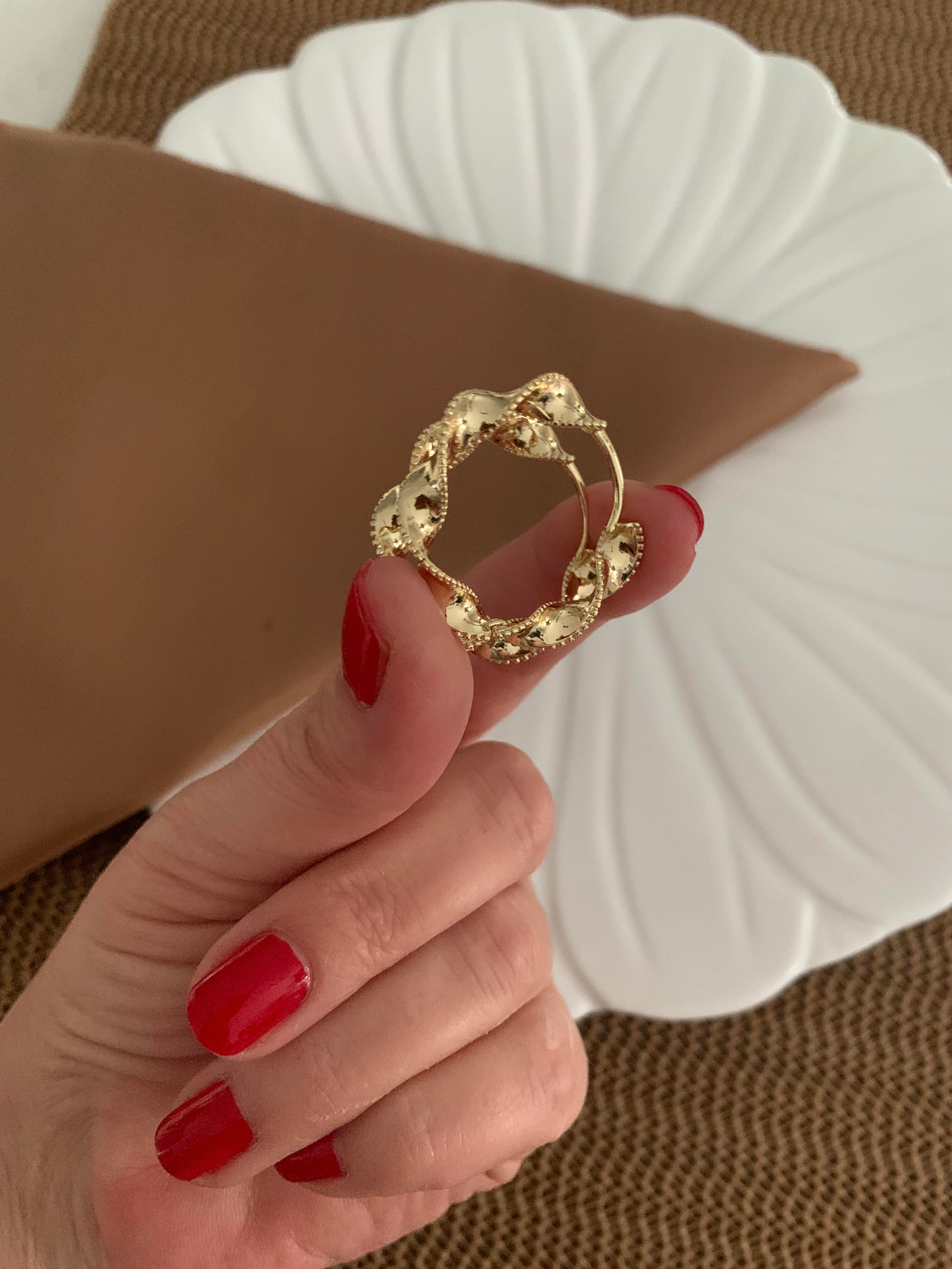 Vip Gold Pırıltılı Burgu Halka Küpe