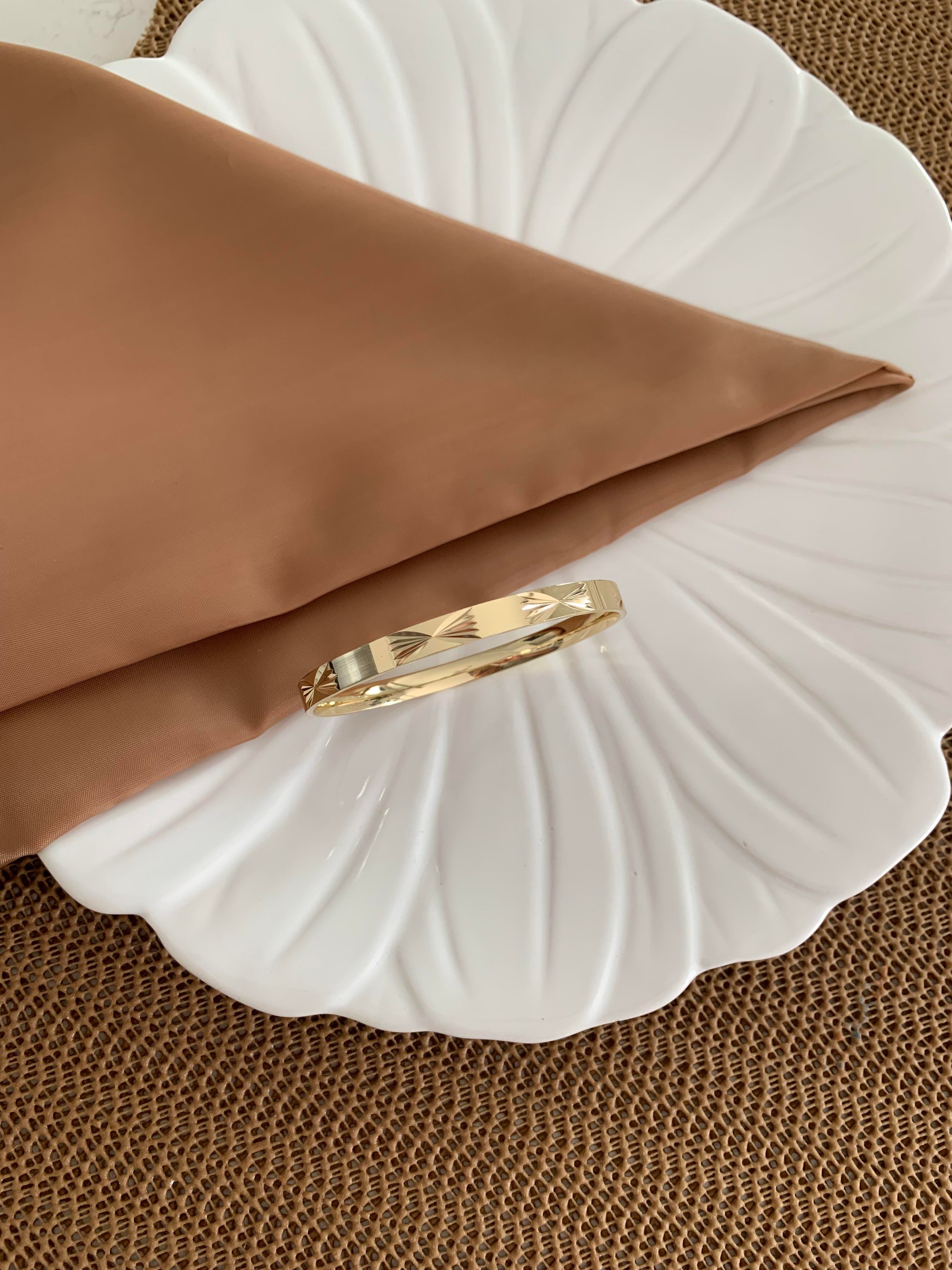 Vip Gold Pırıltılı Elmas Kesimli  Bilezik