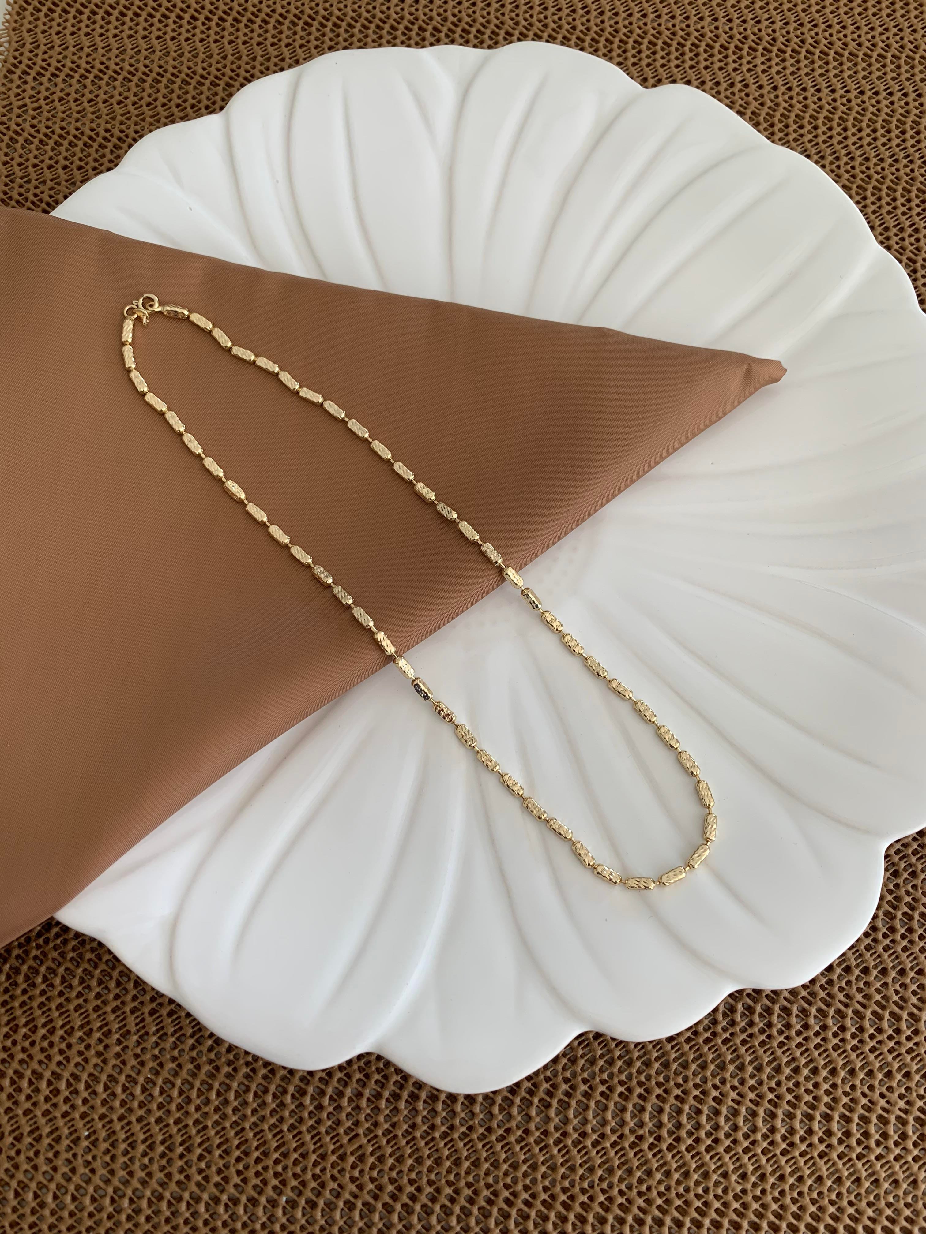 Vip Gold Pırıltılı Ezme Kapsül Sıralı Kolye