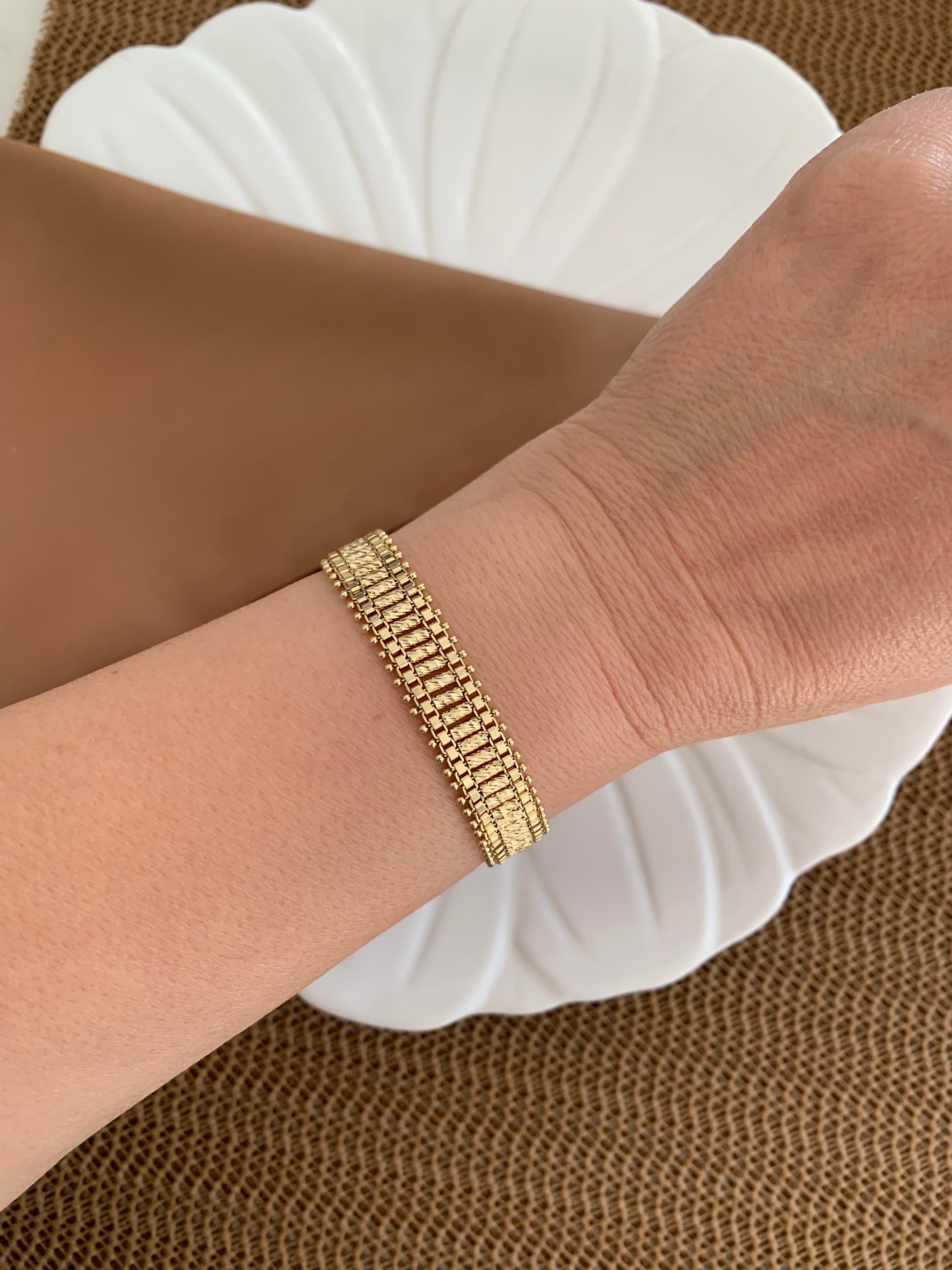 Vip Gold Pırıltılı Hasır Zincir Bileklik