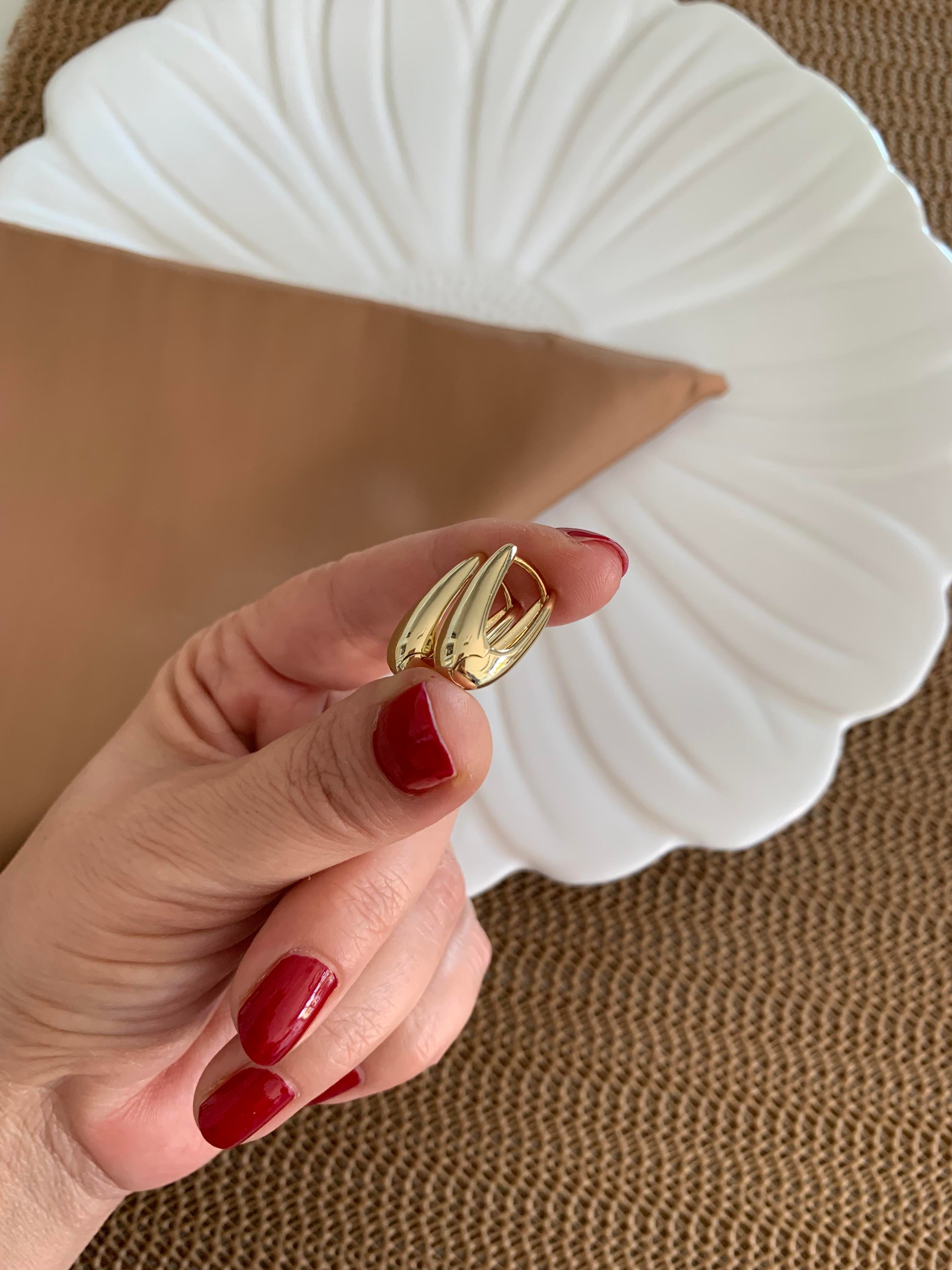 Vip Gold Plaka Mekik U Küpe