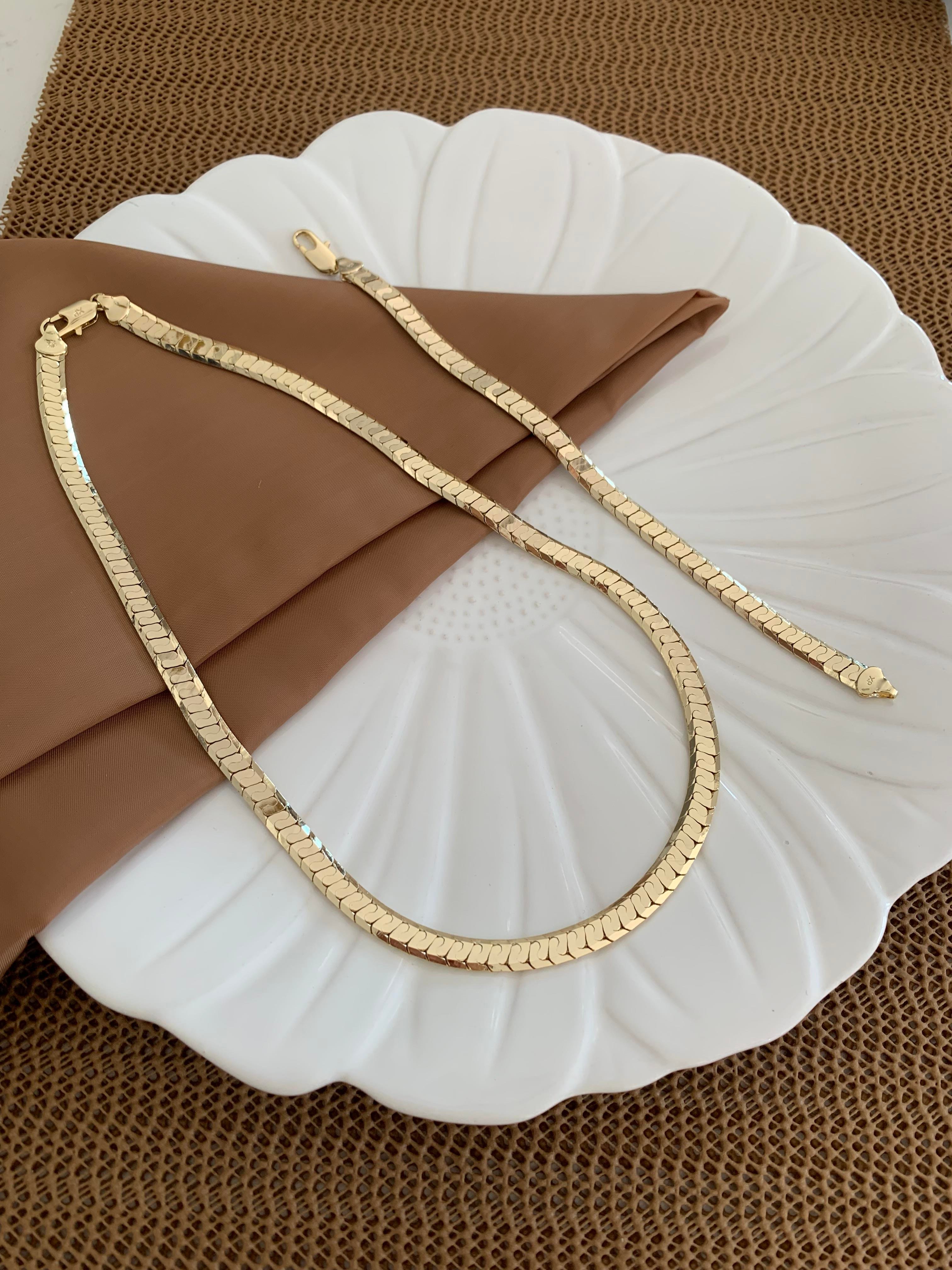 Vip Gold Sert Düz Kolye Bileklik Set