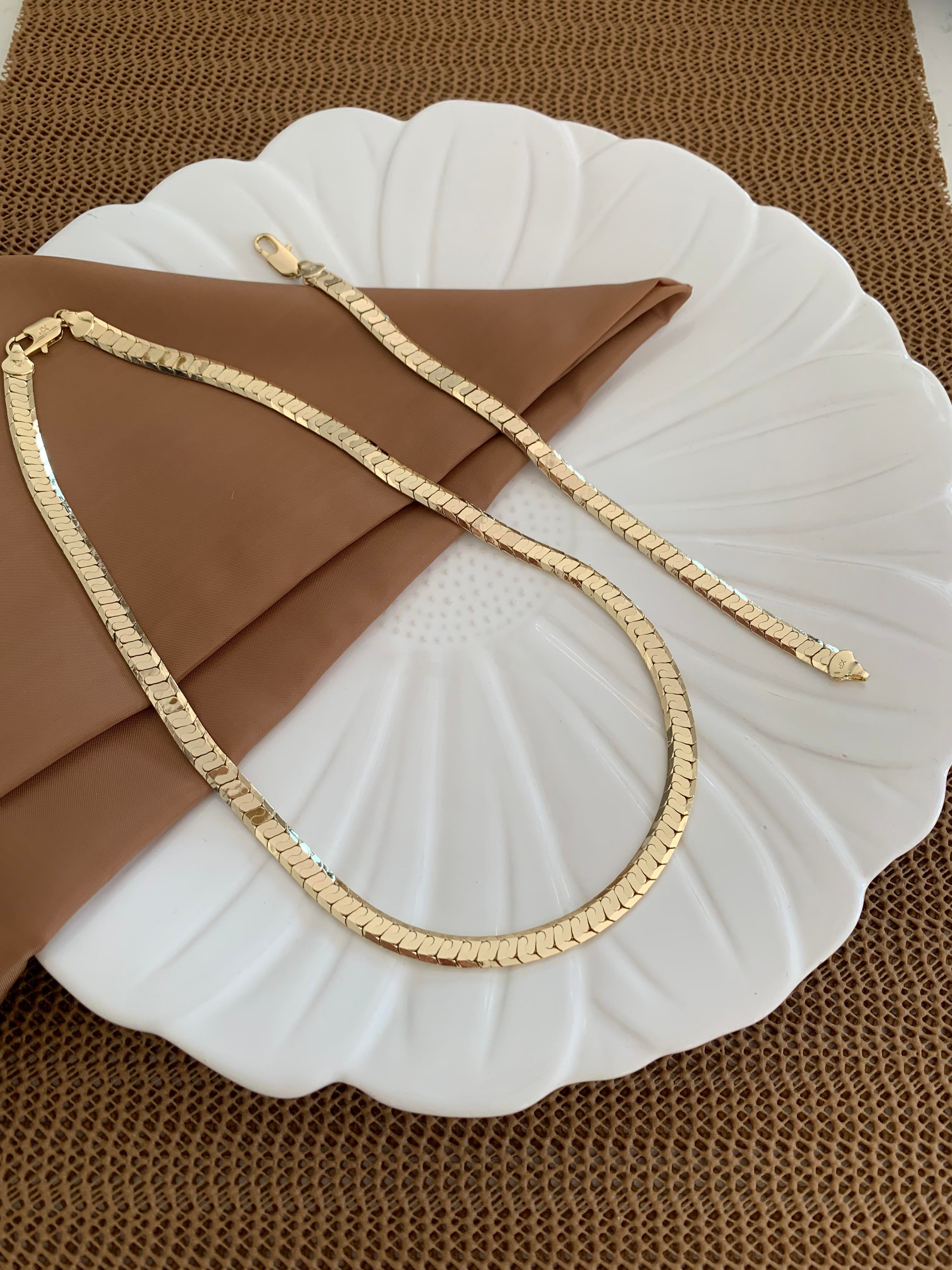 Vip Gold Sert Düz Kolye Bileklik Set