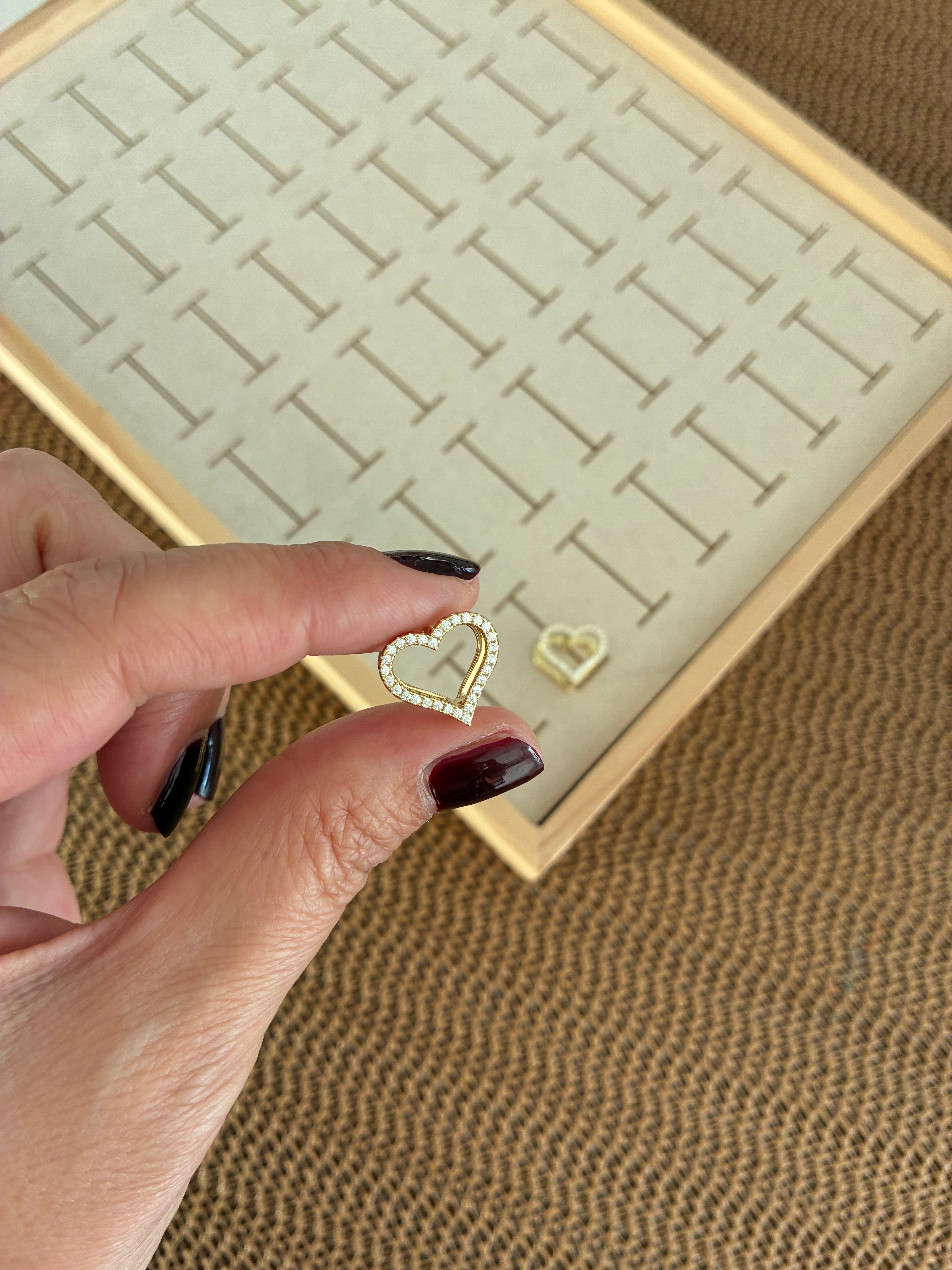Vip Gold Zirkon Taşlı Kalp Küpe