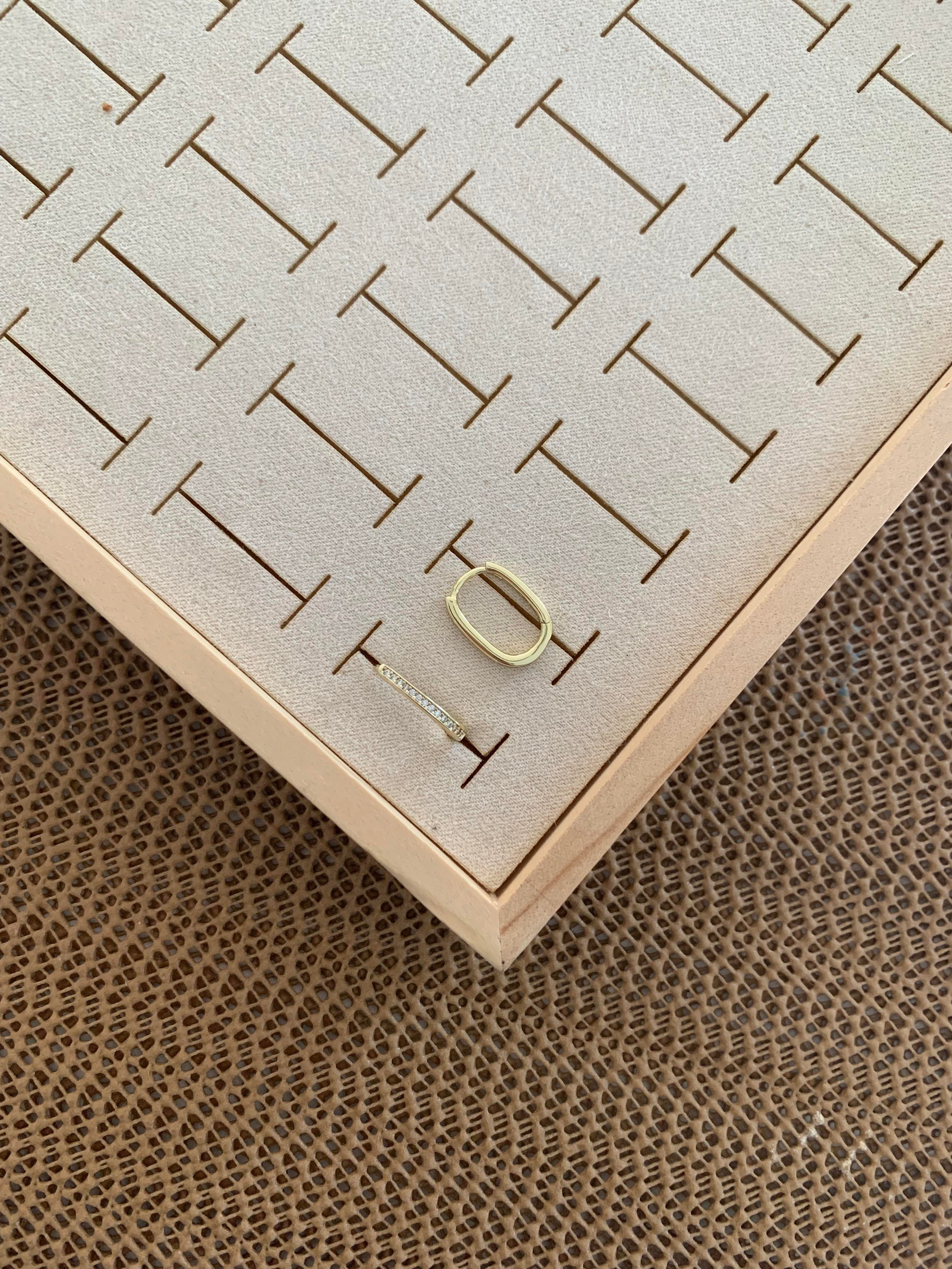 Vip Gold Zirkon Taşlı Oval U Küpe