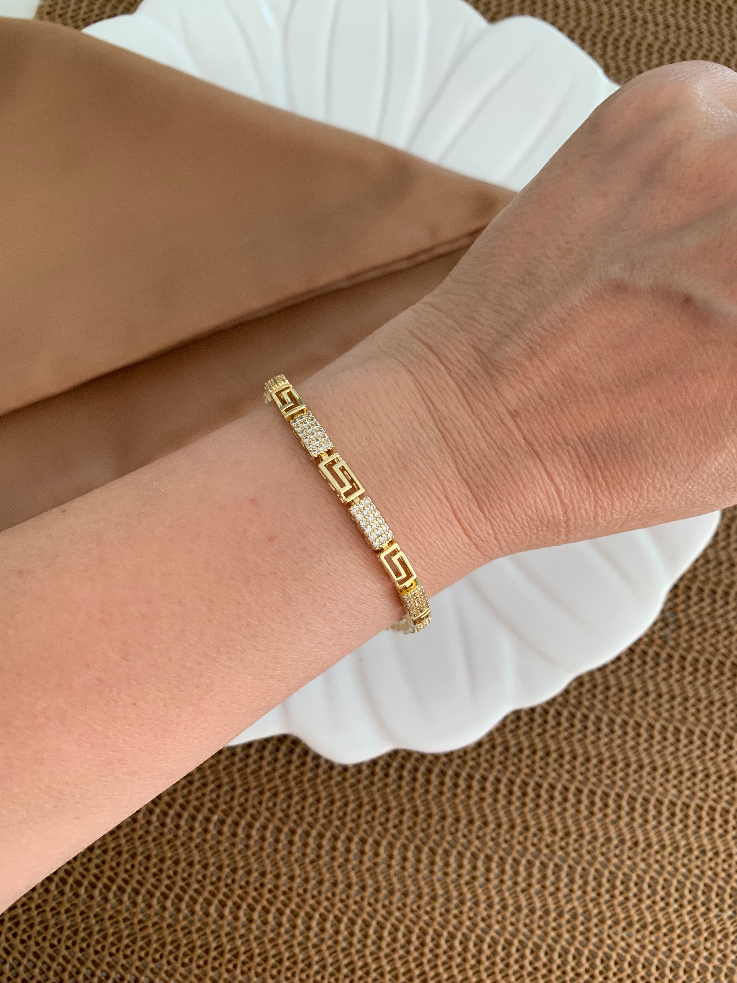 Vip Gold Zirkon Taşlı S Sıralı Bileklik