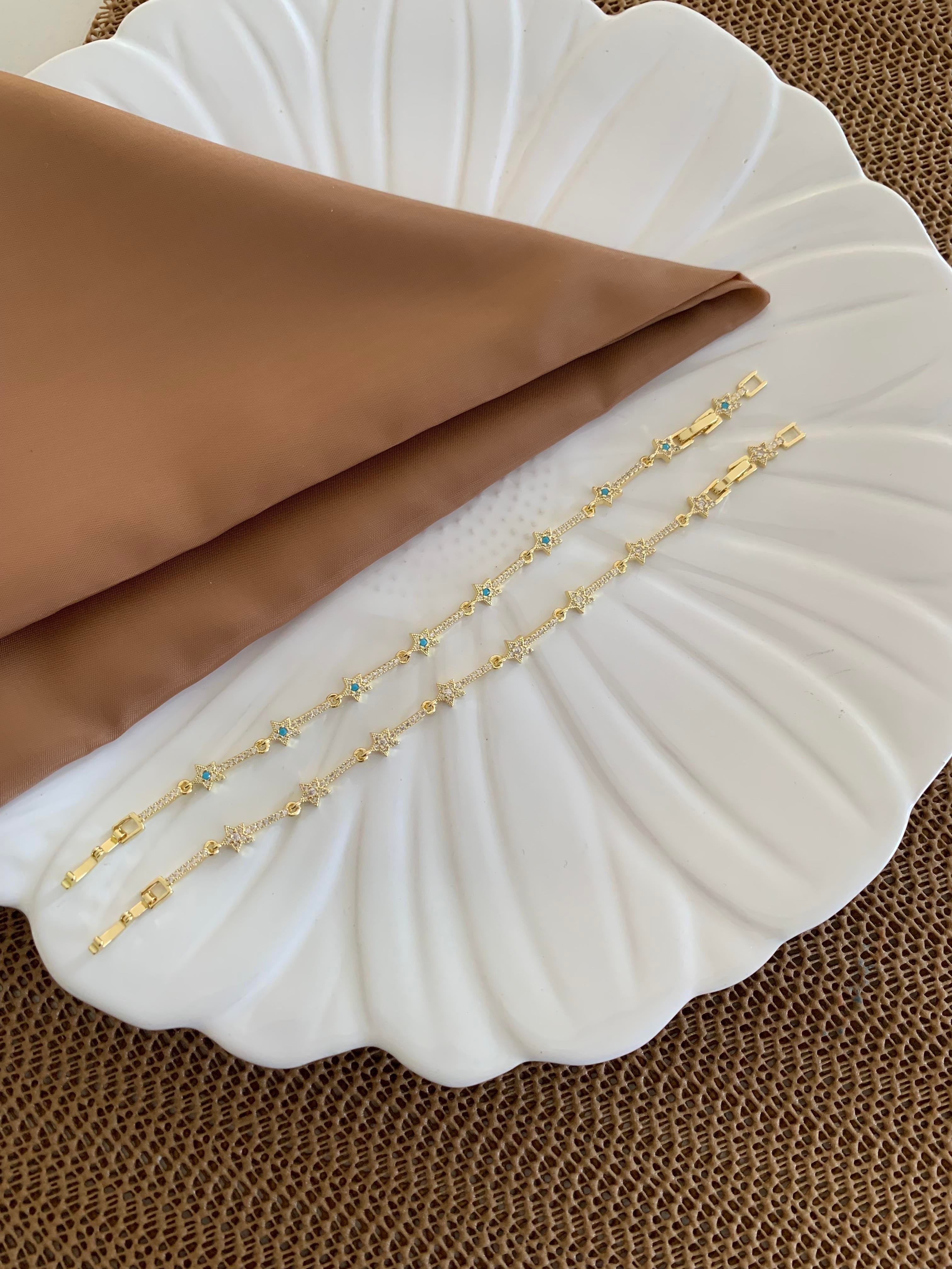 Vip Zirkon Taşlı Yıldız Sıralı Bileklik