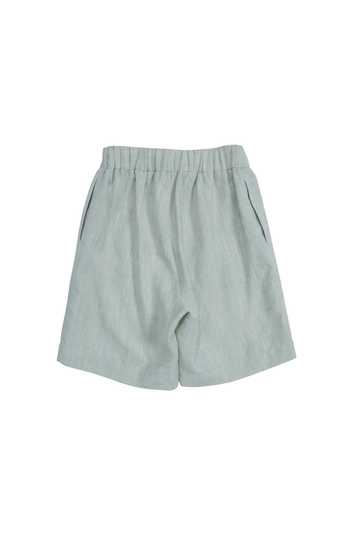 Arka Bel Lastikli Cepli Yeşil Şort