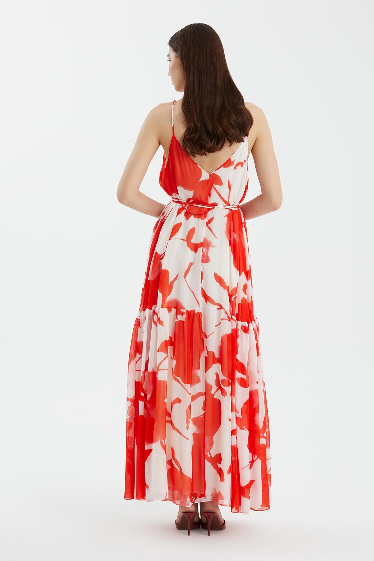 Strappy Embroidered Printed Dress