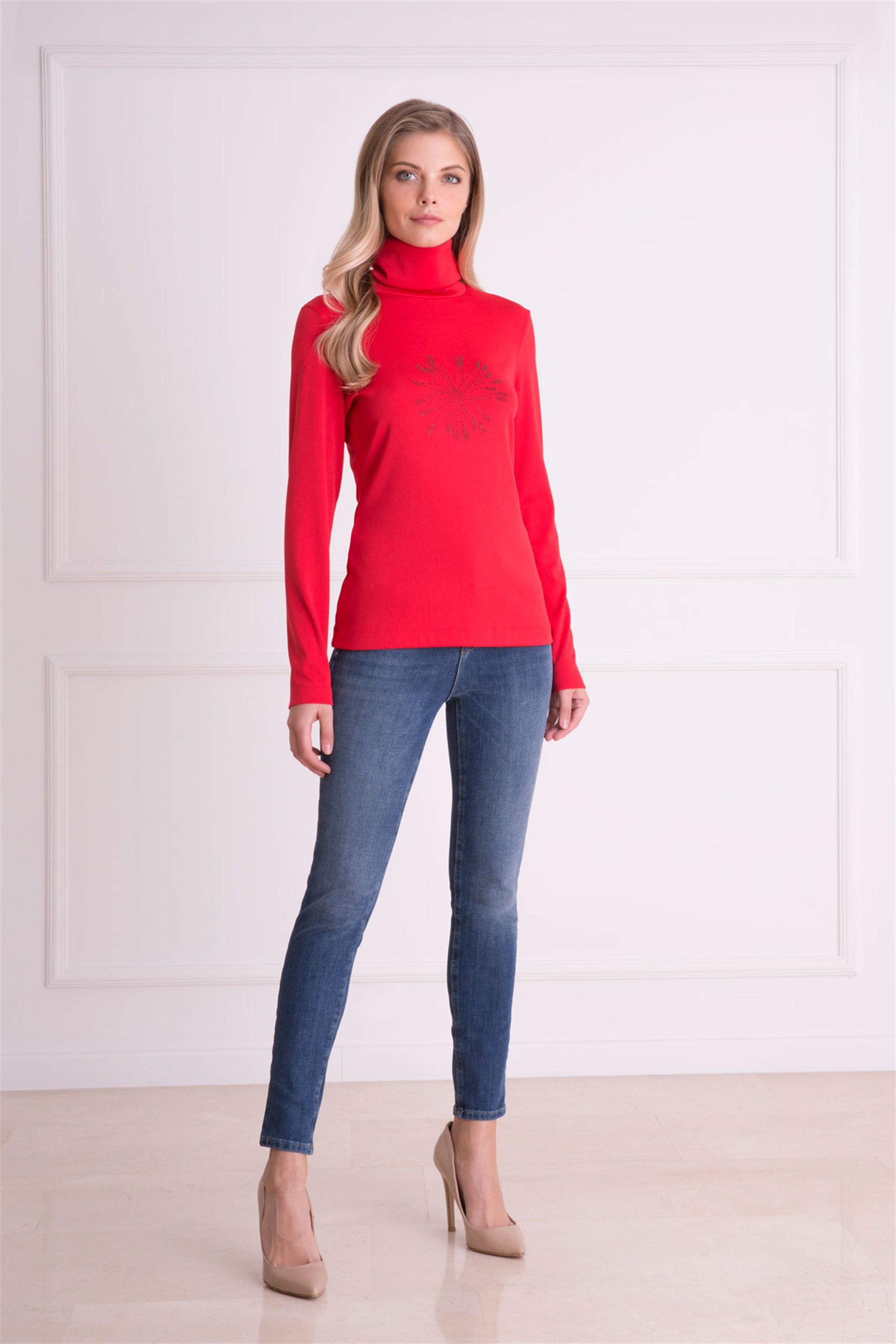 Turtleneck Powder Blouse