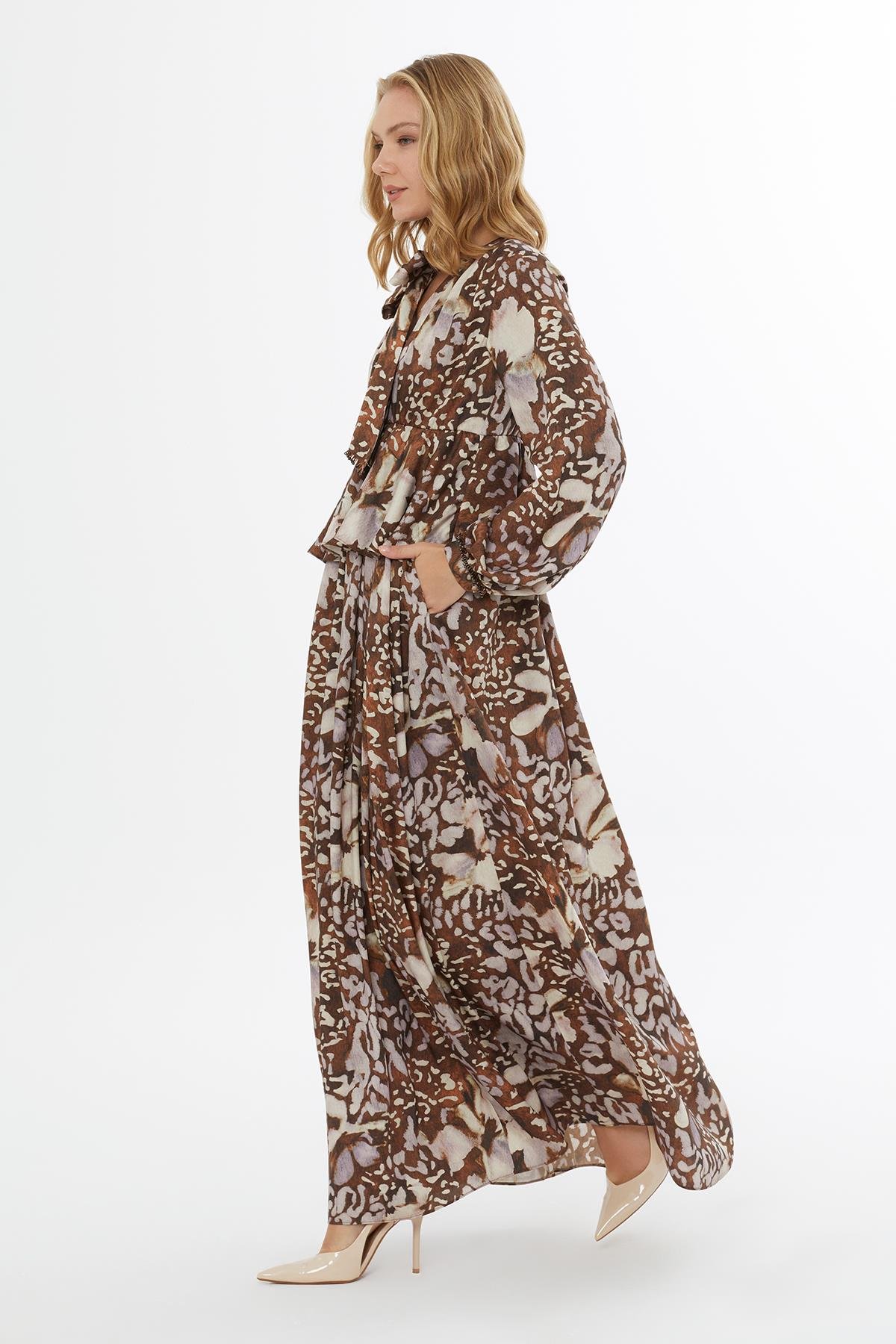 Floral Dress with Balloon Sleeves