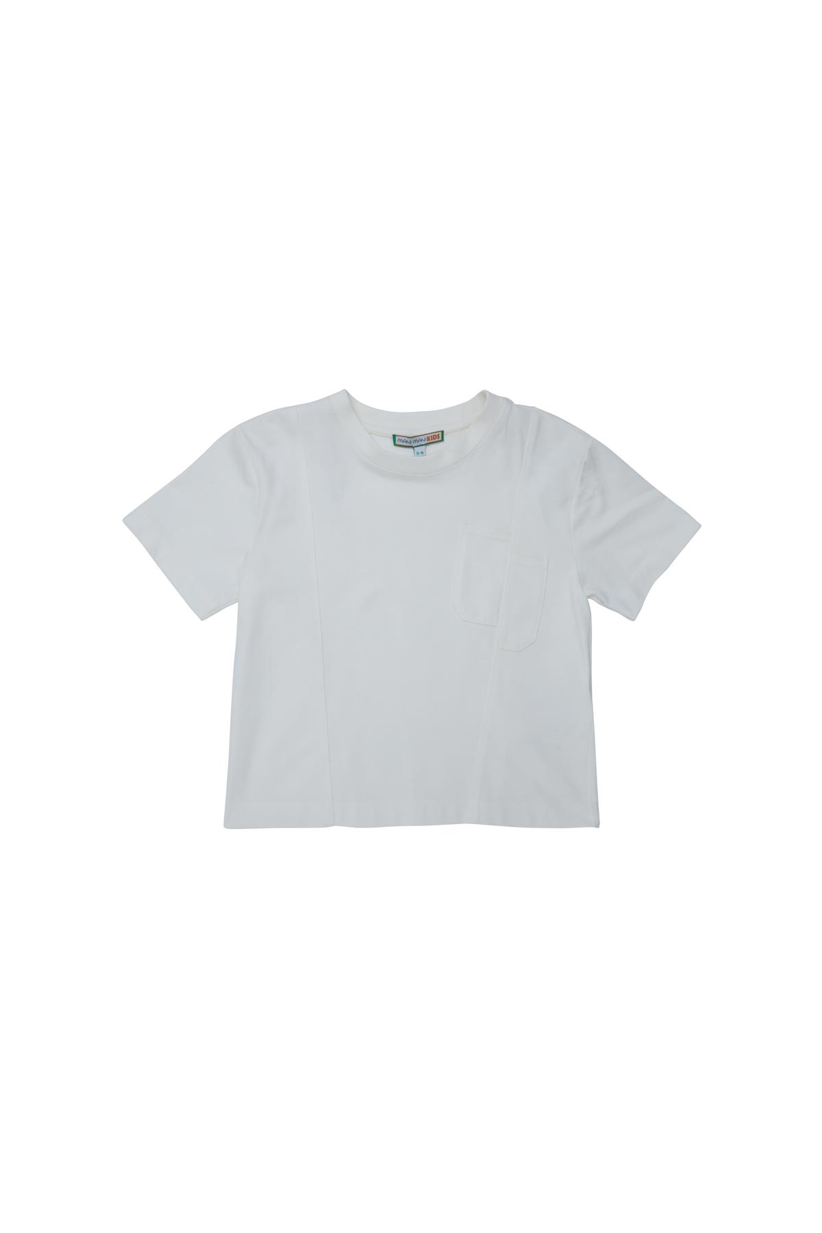 Basıc Kısa Kollu Ekru T-Shırt