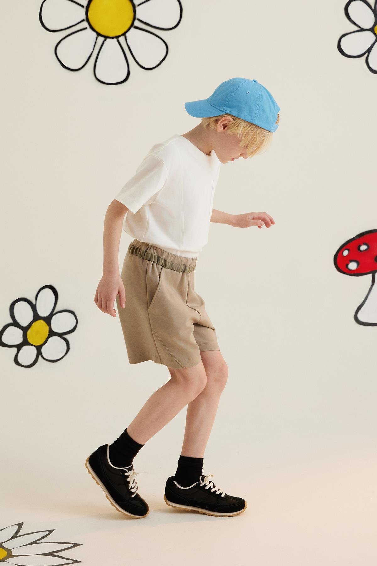 Basıc Kısa Kollu Ekru T-Shırt