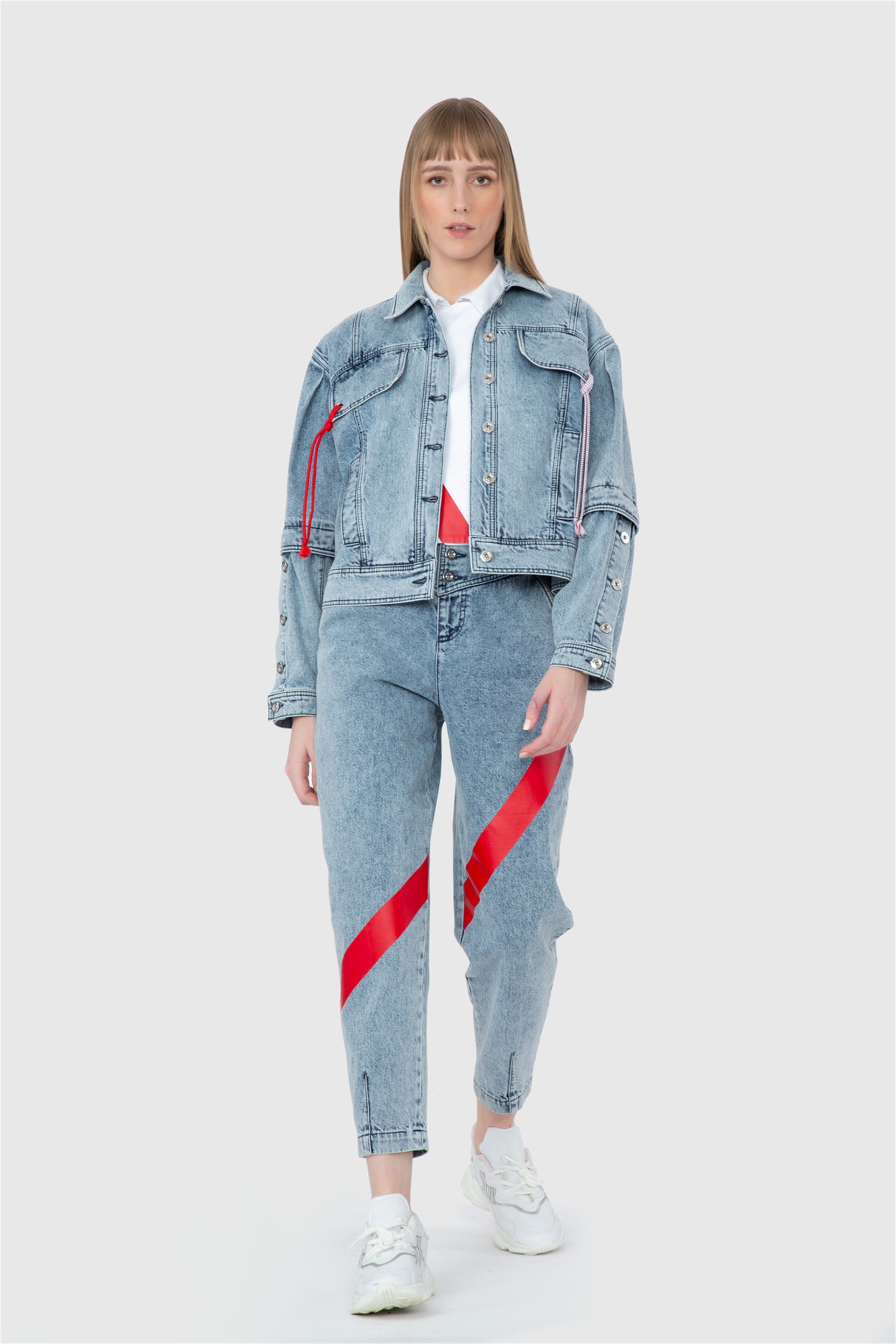 Print Detailed Navy Blue Jacket