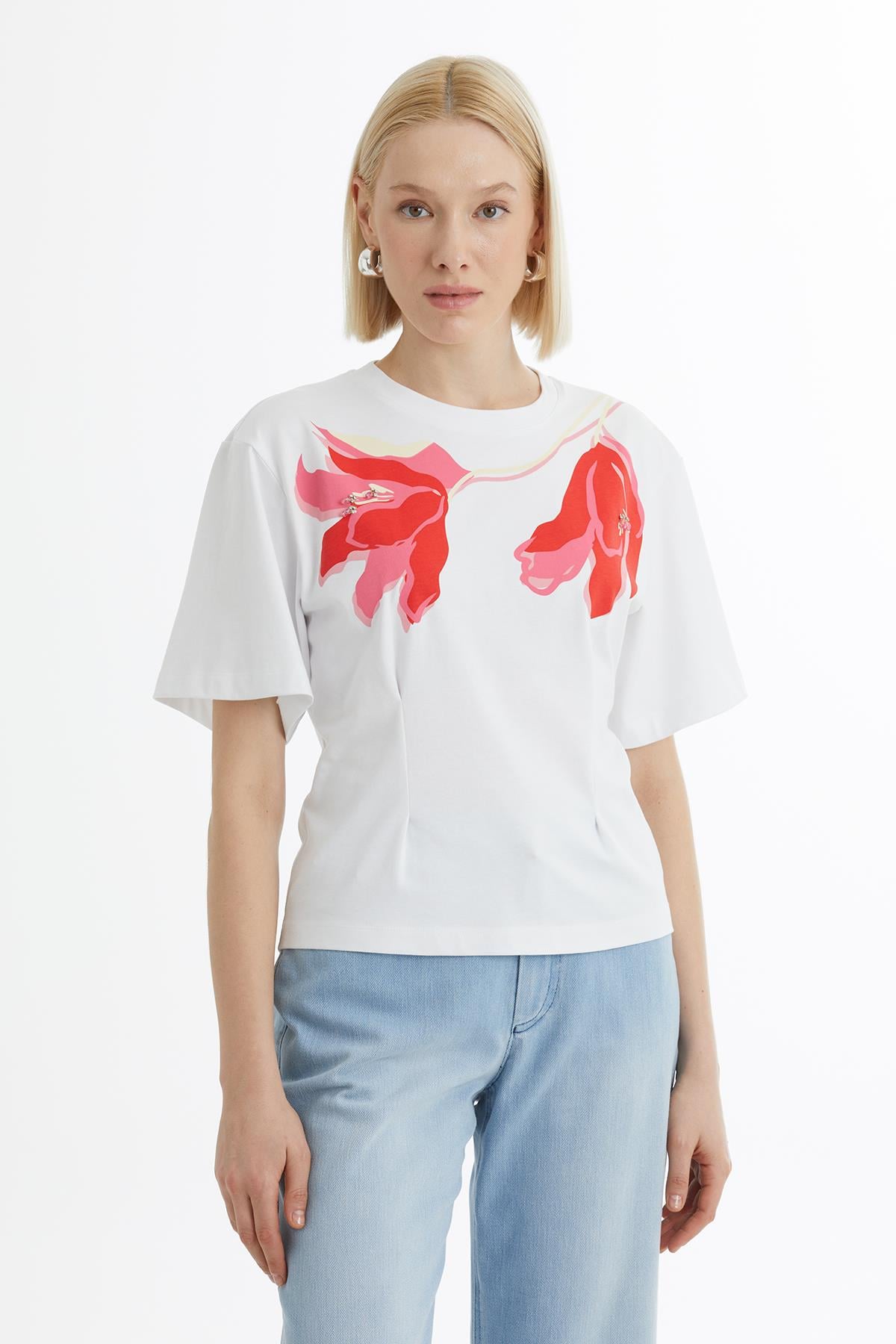 Baskı Ve İşlemeli T-Shirt