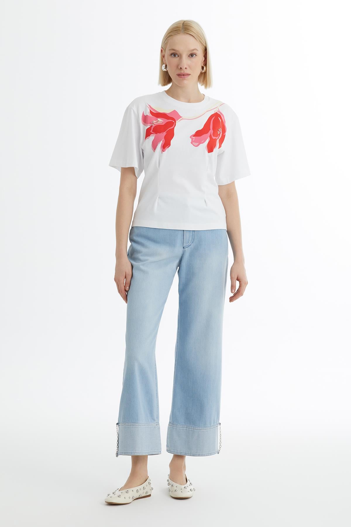 Baskı Ve İşlemeli T-Shirt