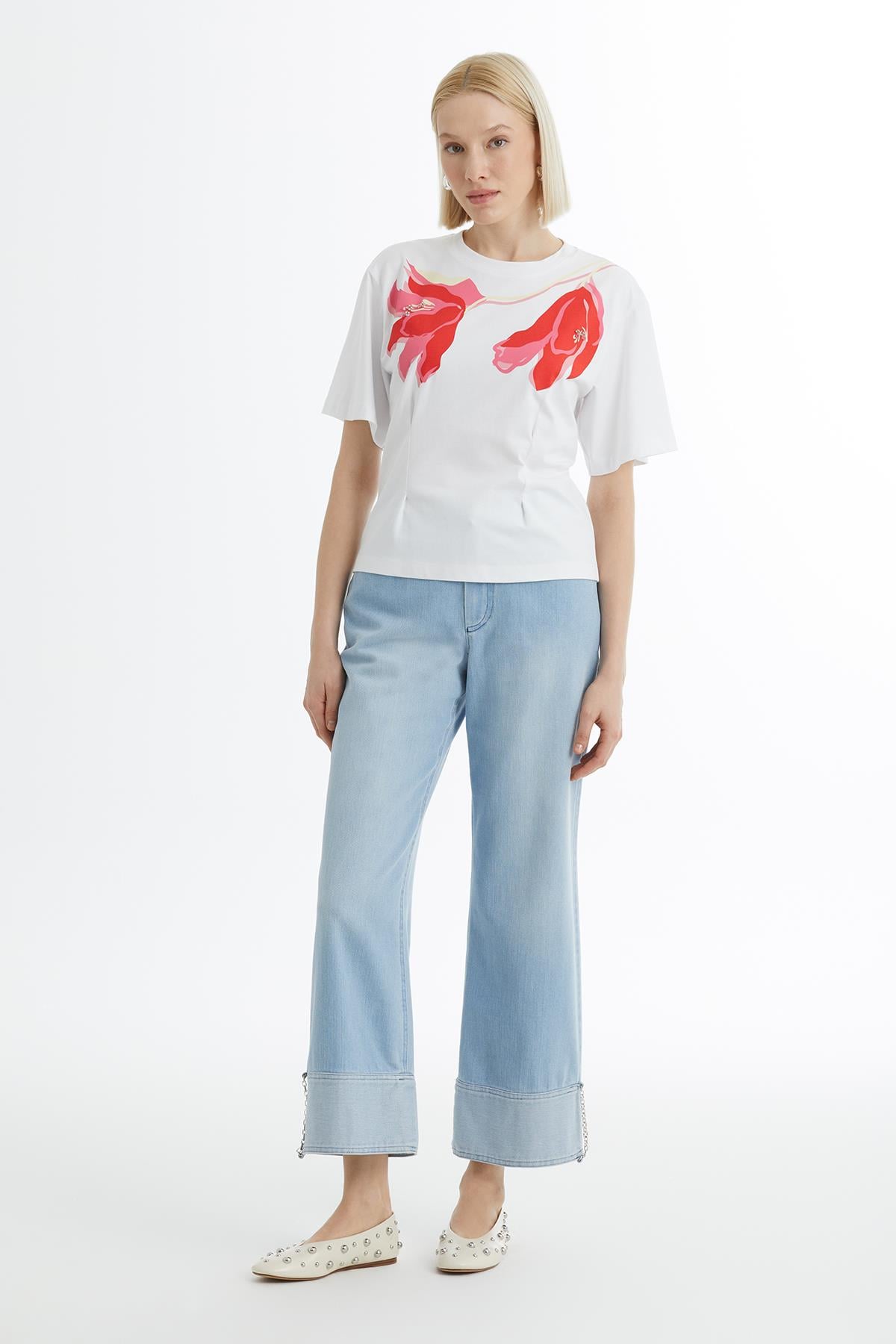 Baskı Ve İşlemeli T-Shirt